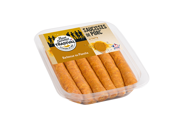 TRADIVAL Saucisses de porc au curry 6 pièces 330g