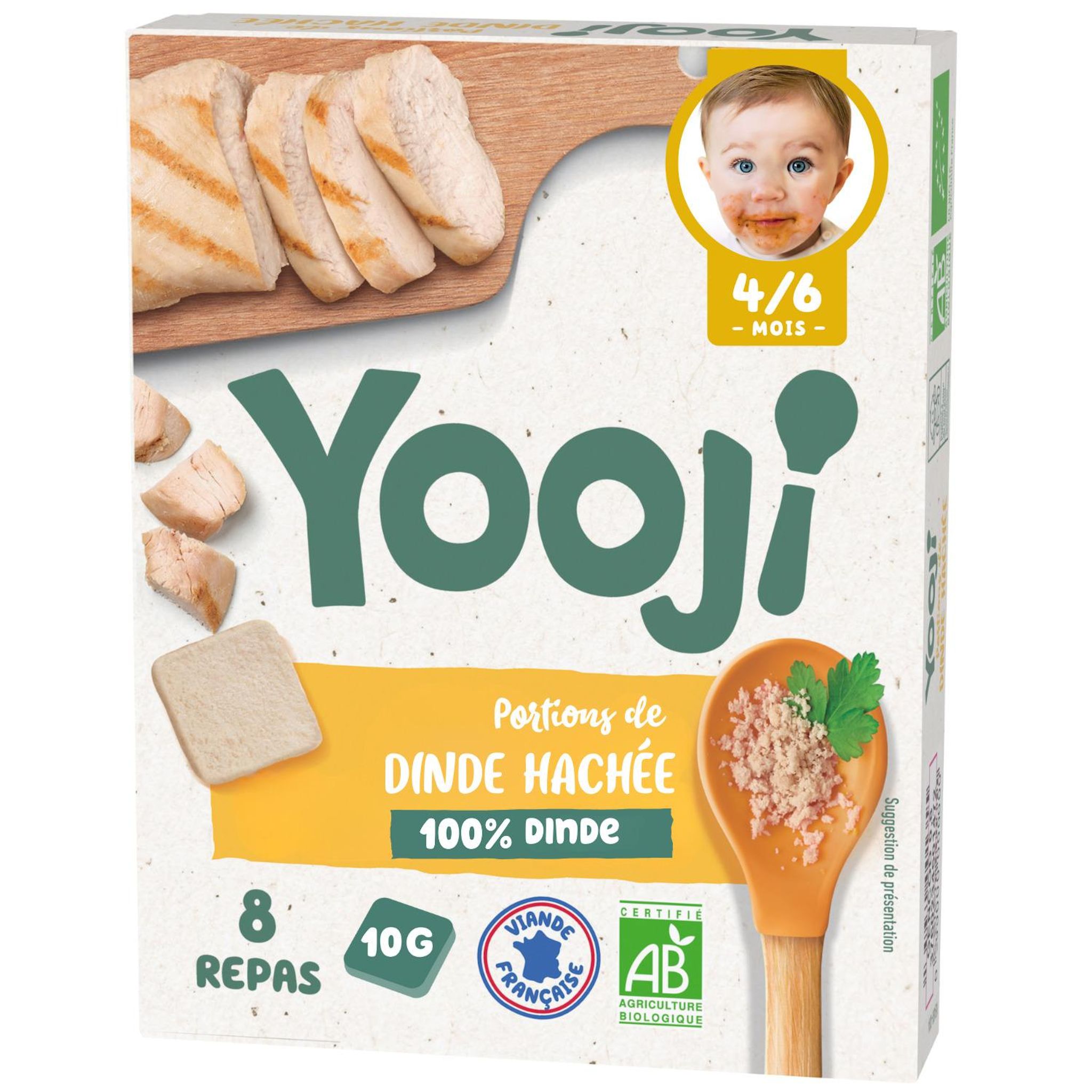 YOOJI Haché dinde bio dès 4 mois 8x10g