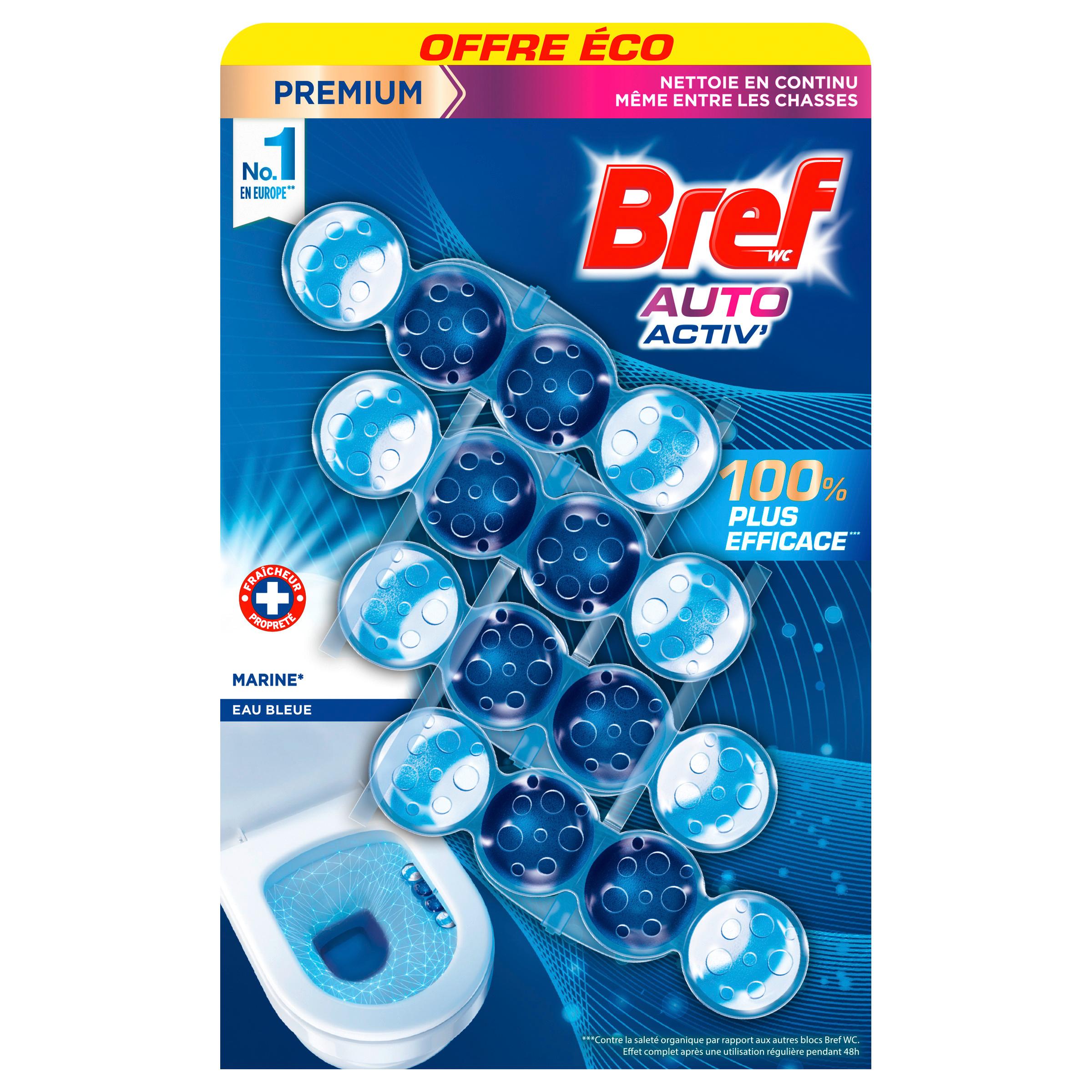 BREF Auto activ' bloc wc nettoyant marine 4x50g
