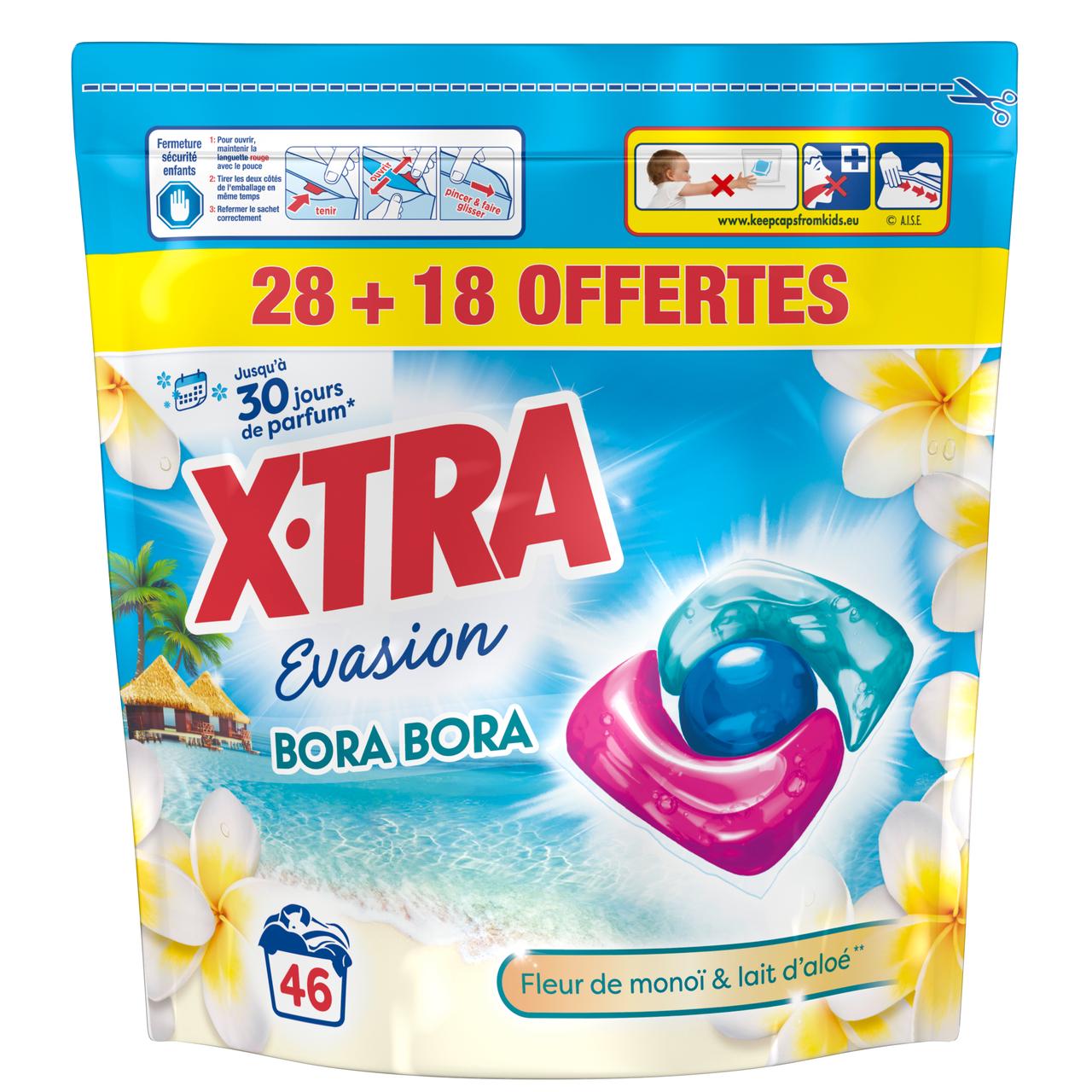 X-TRA Lessive capsules évasion triocaps bora 46 doses