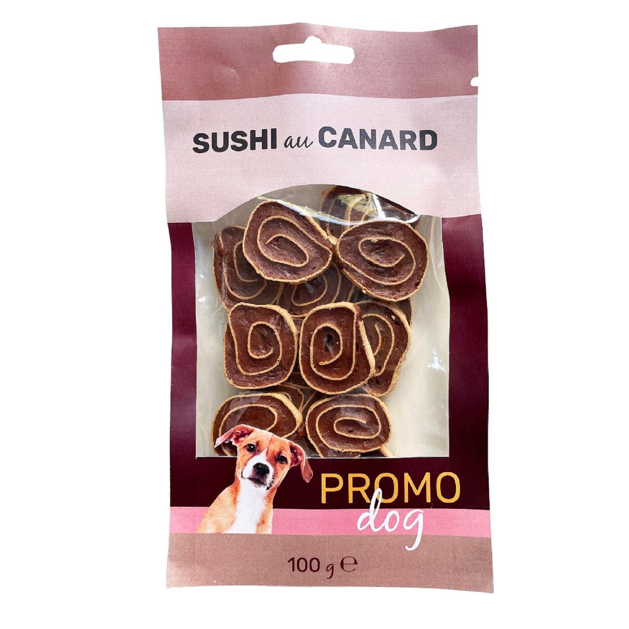 PROMO DOG Friandises sushi de canard pour moyen chien 100g