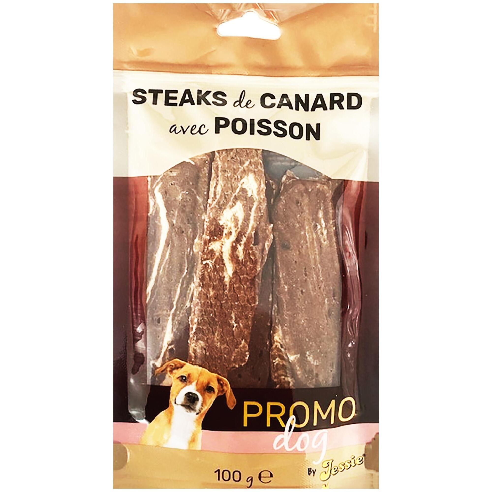 PROMO DOG Friandises Steaks de canard avec poisson pour chien 100g