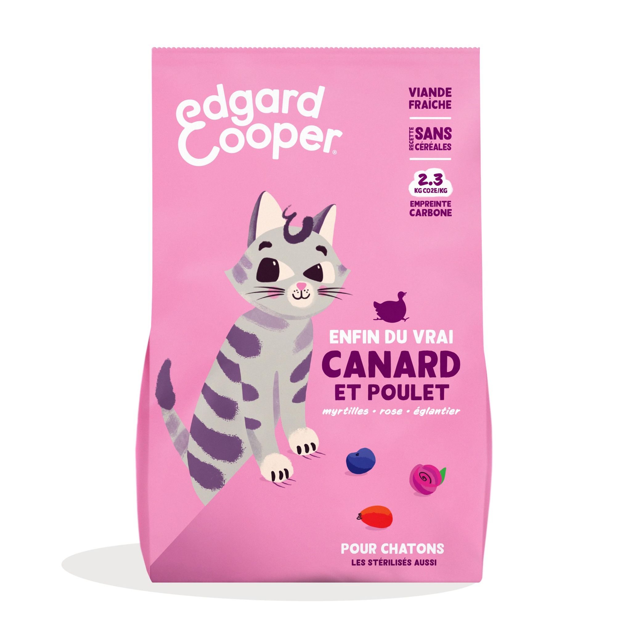 EDGAR & COOPER Croquettes au canard et poulet sans céréales pour chaton 2kg