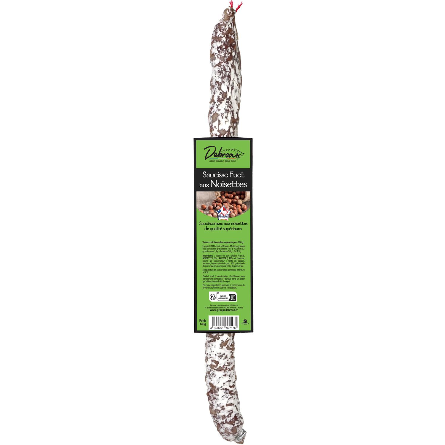 DEBROAS Fuet aux noisettes 140g