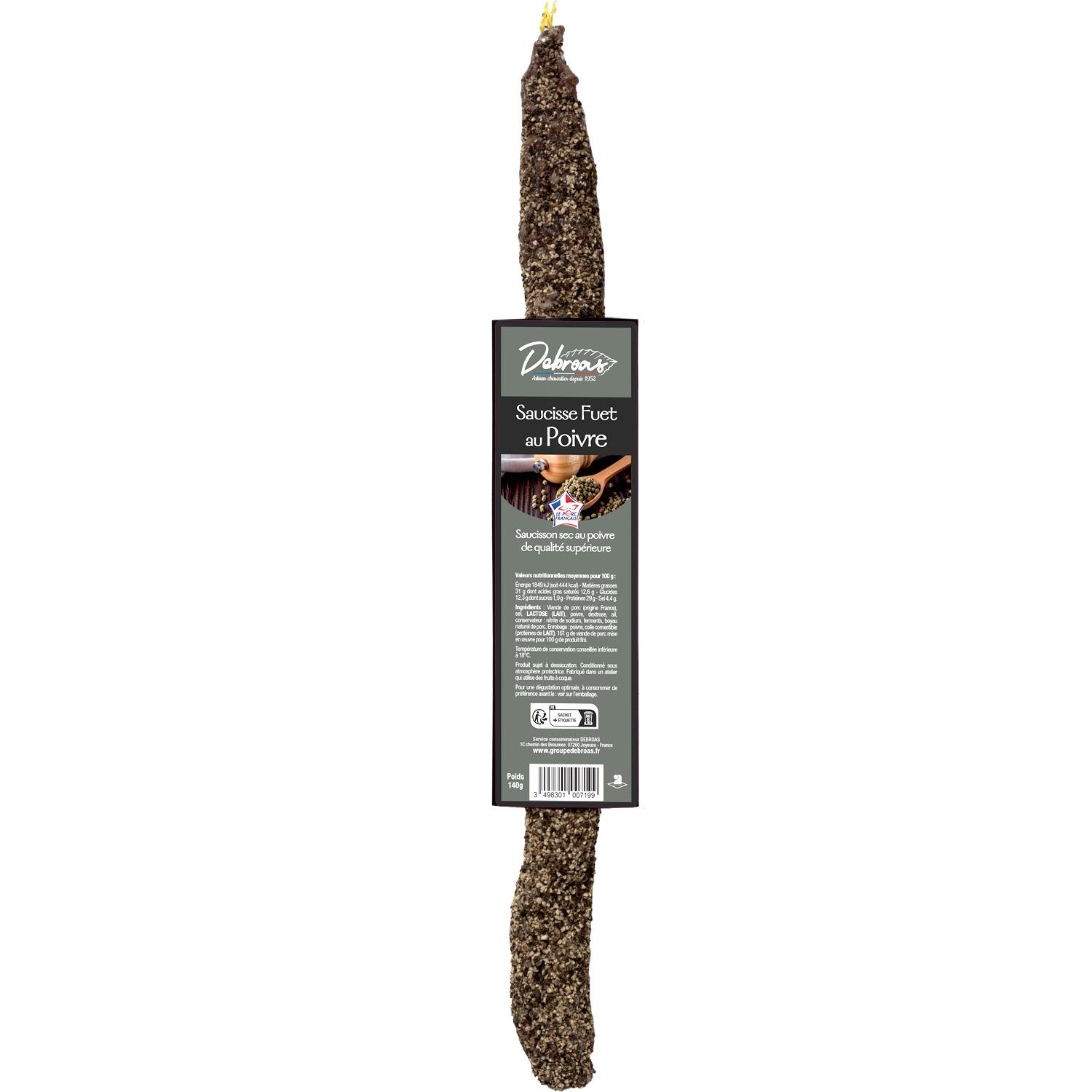 DEBROAS Fuet au poivre 140g