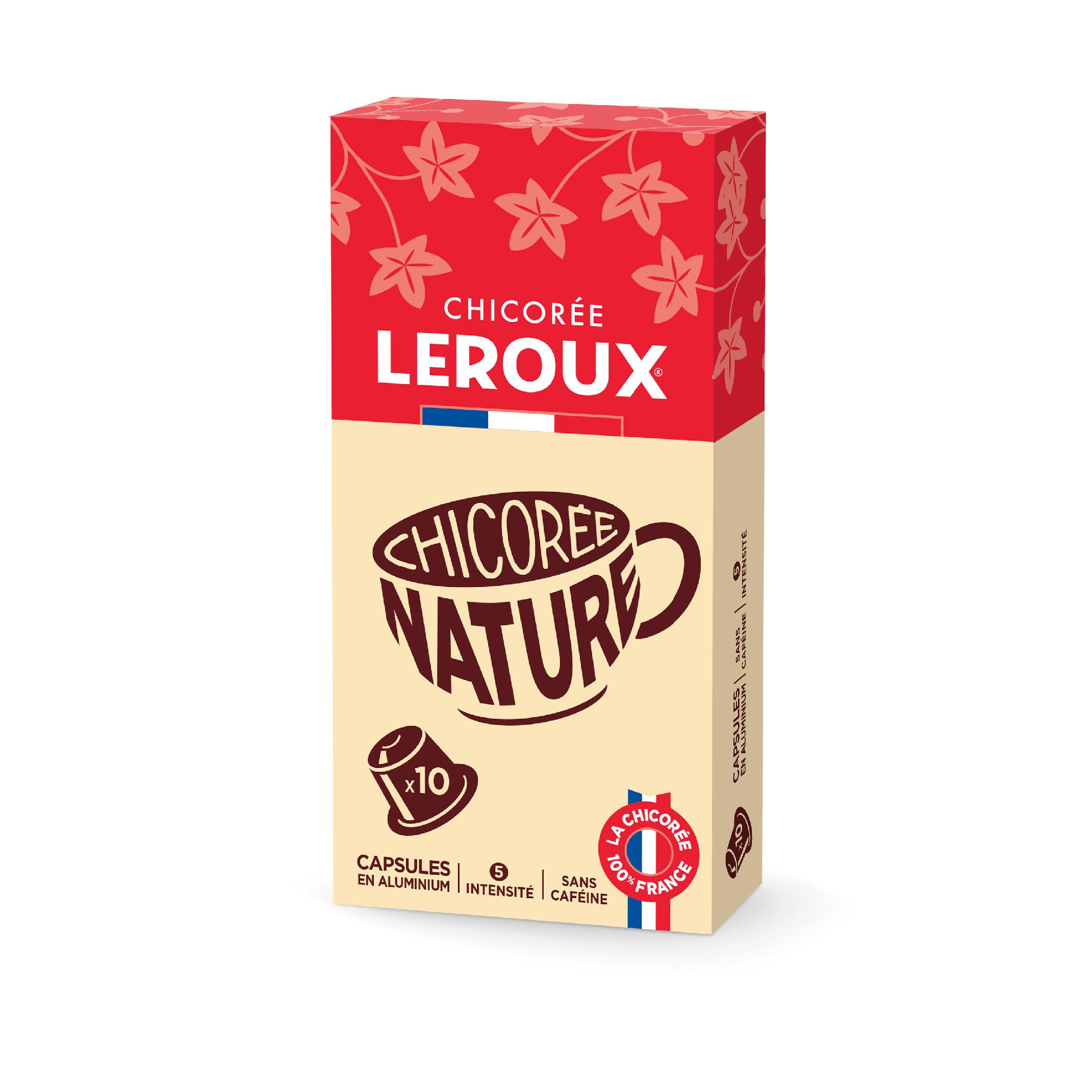 LEROUX Capsules de chicorée nature compatible Nespresso 10 capsules 25g