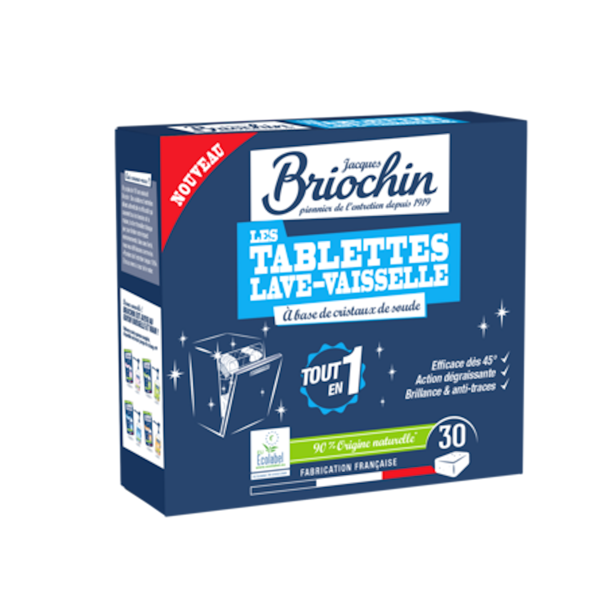 BRIOCHIN Tablettes lave-vaisselle tout en 1 ecolabel 30 tablettes
