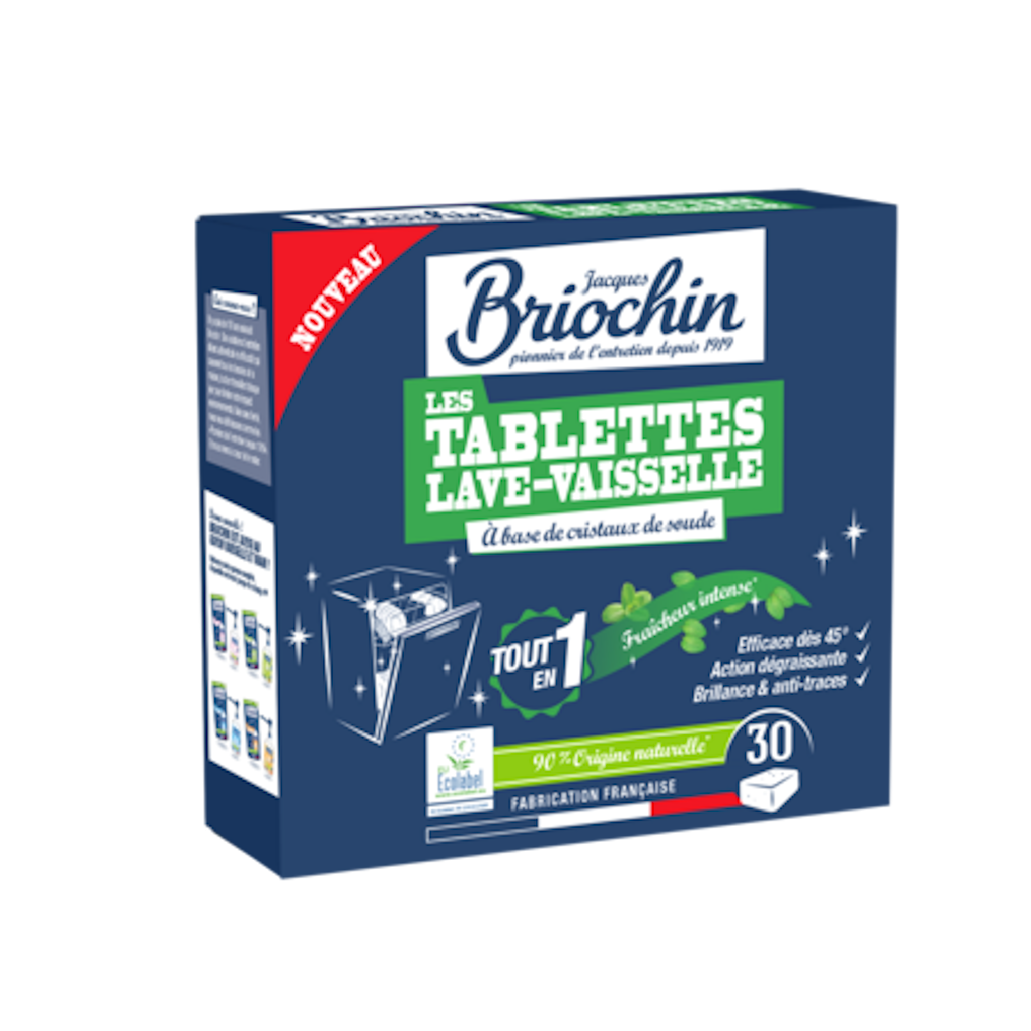 BRIOCHIN Tablettes lave-vaisselle menthe ecocert 30 tablettes