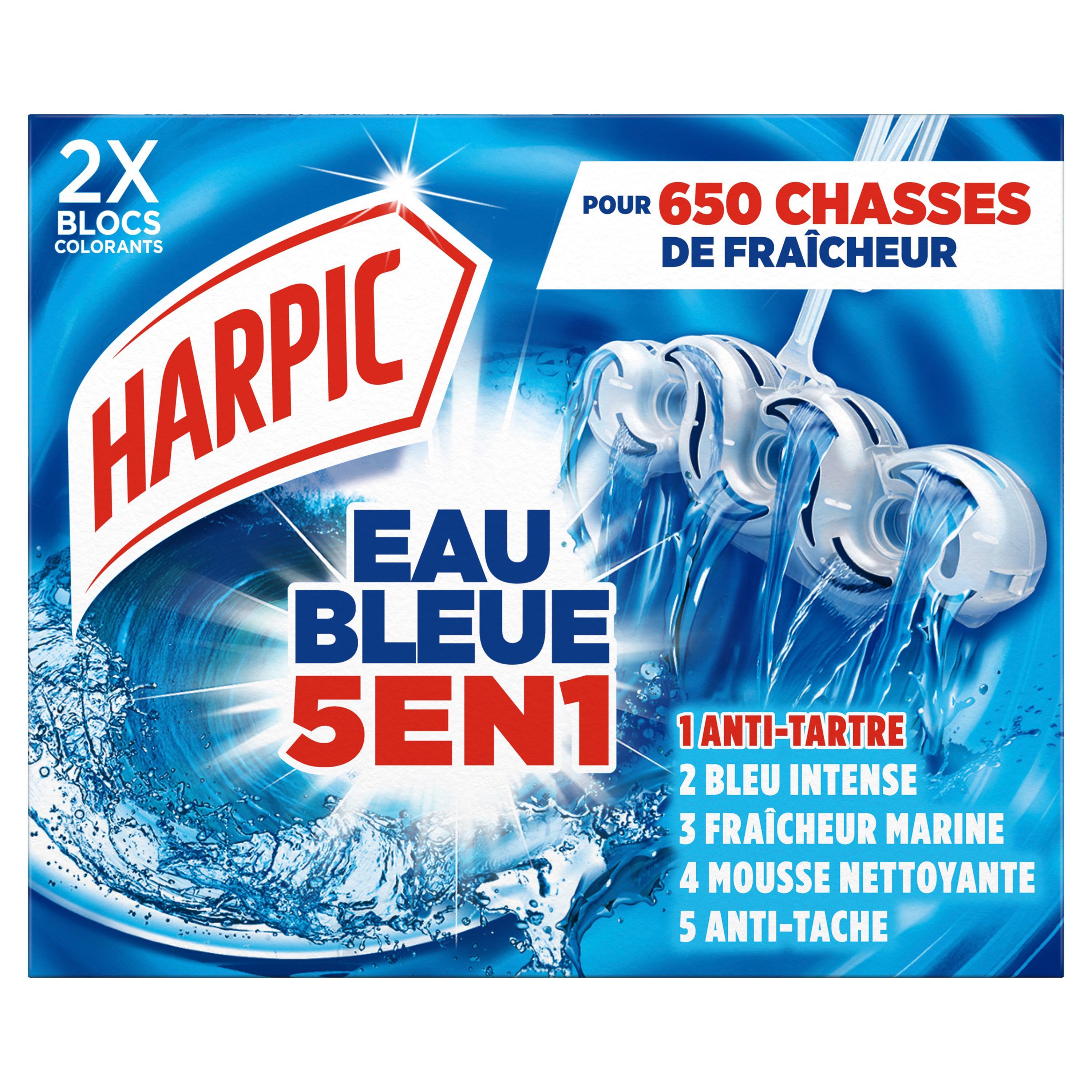 HARPIC Eau bleue bloc WC 5en1 x2 2 blocs