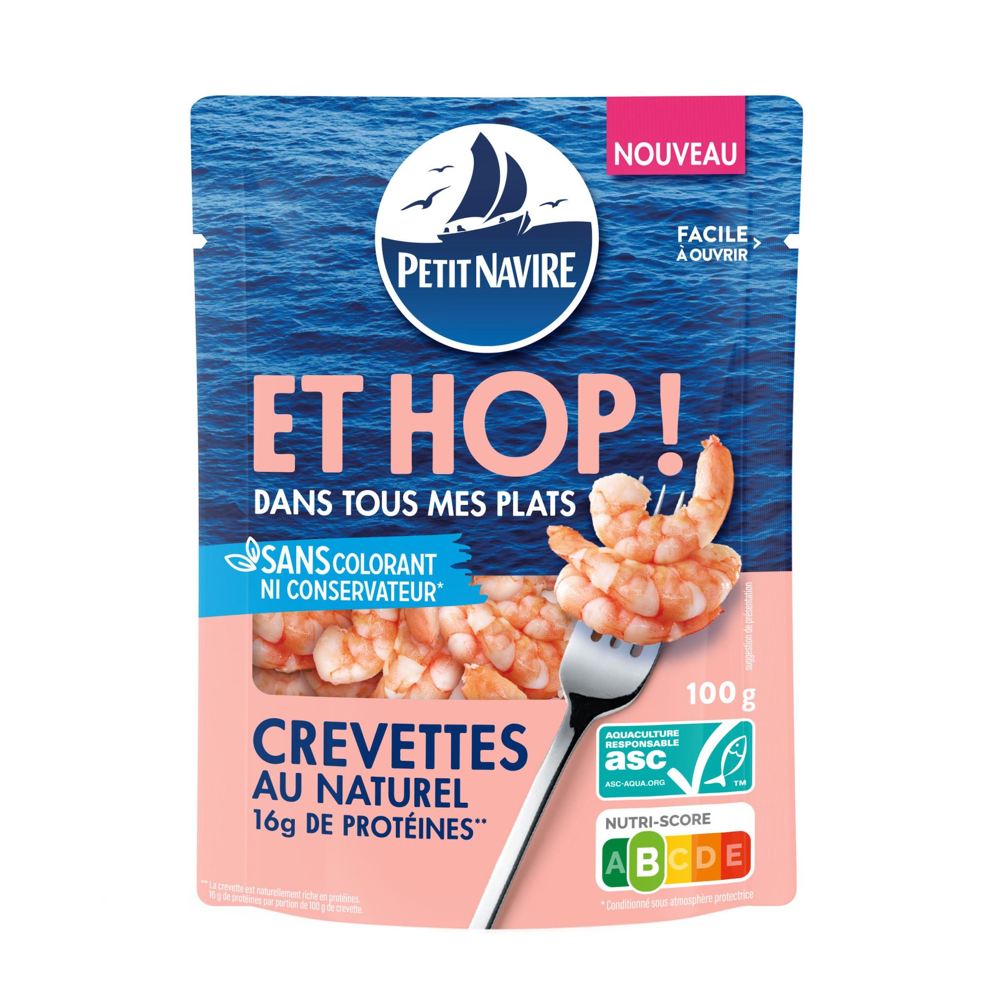 PETIT NAVIRE Et hop ! Crevettes au naturel ASC 100g