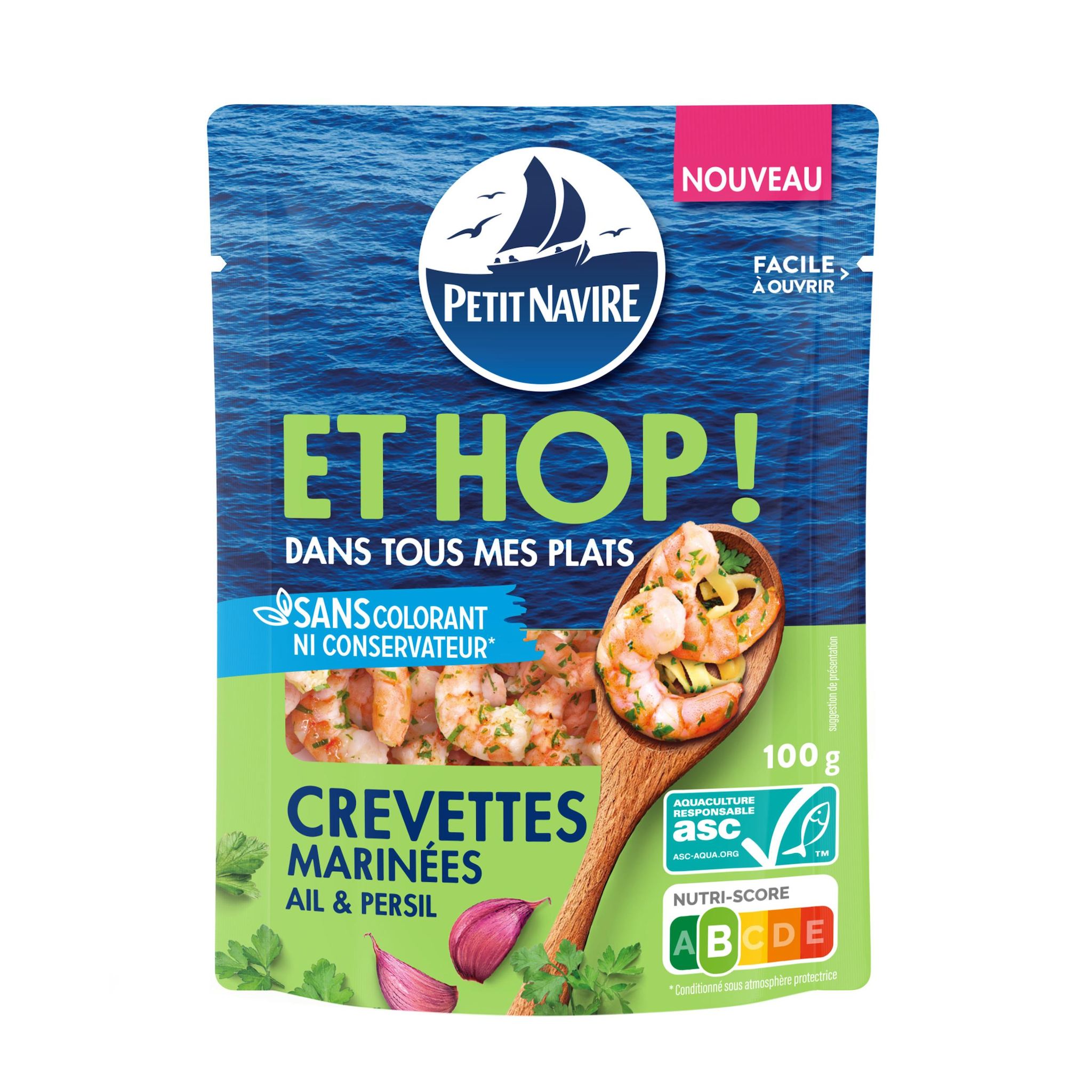 PETIT NAVIRE Et hop ! Crevettes marinées ail et persil 100g
