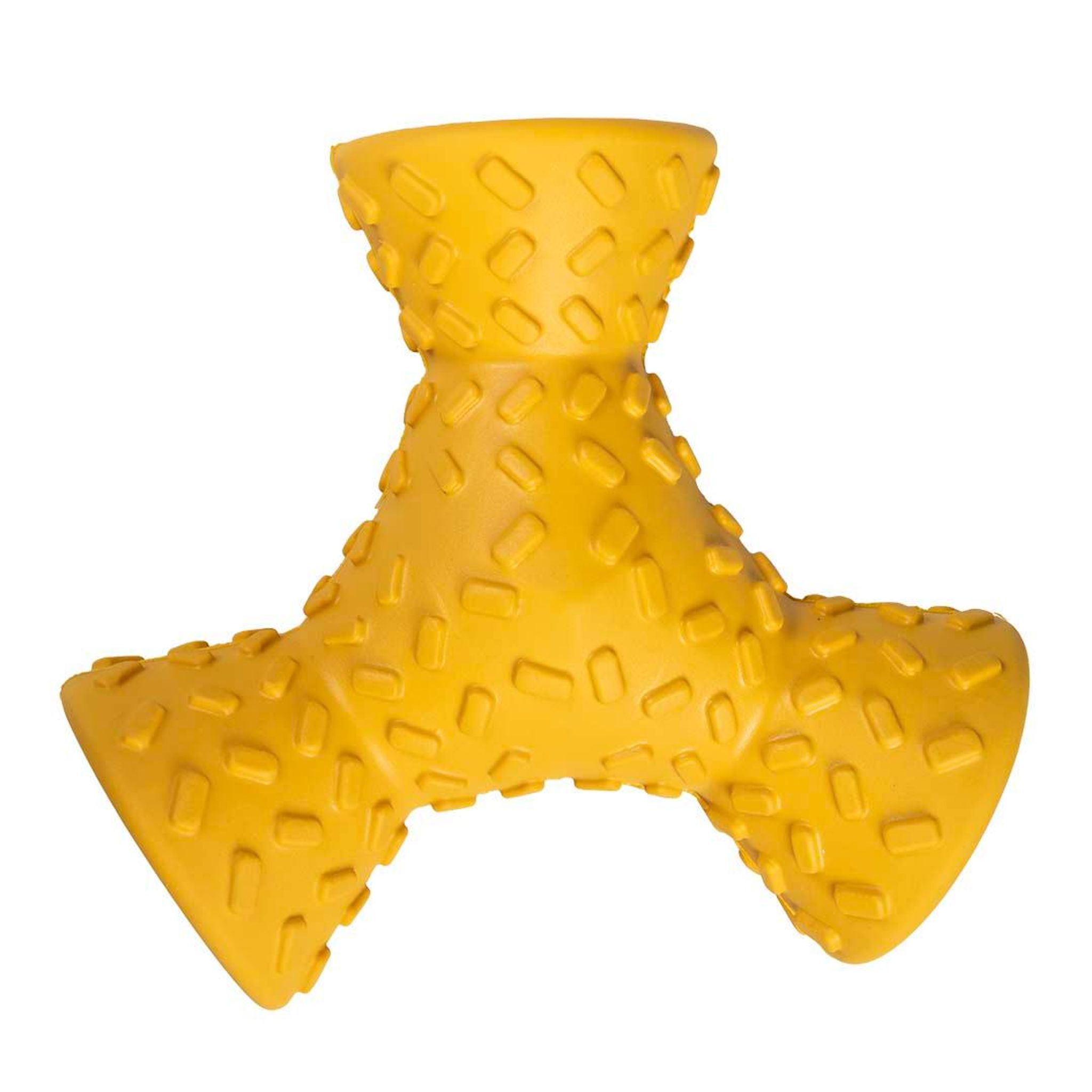 DUVOPLUS Jouet à friandise en caoutchouc jaune pour chien 1 pièce