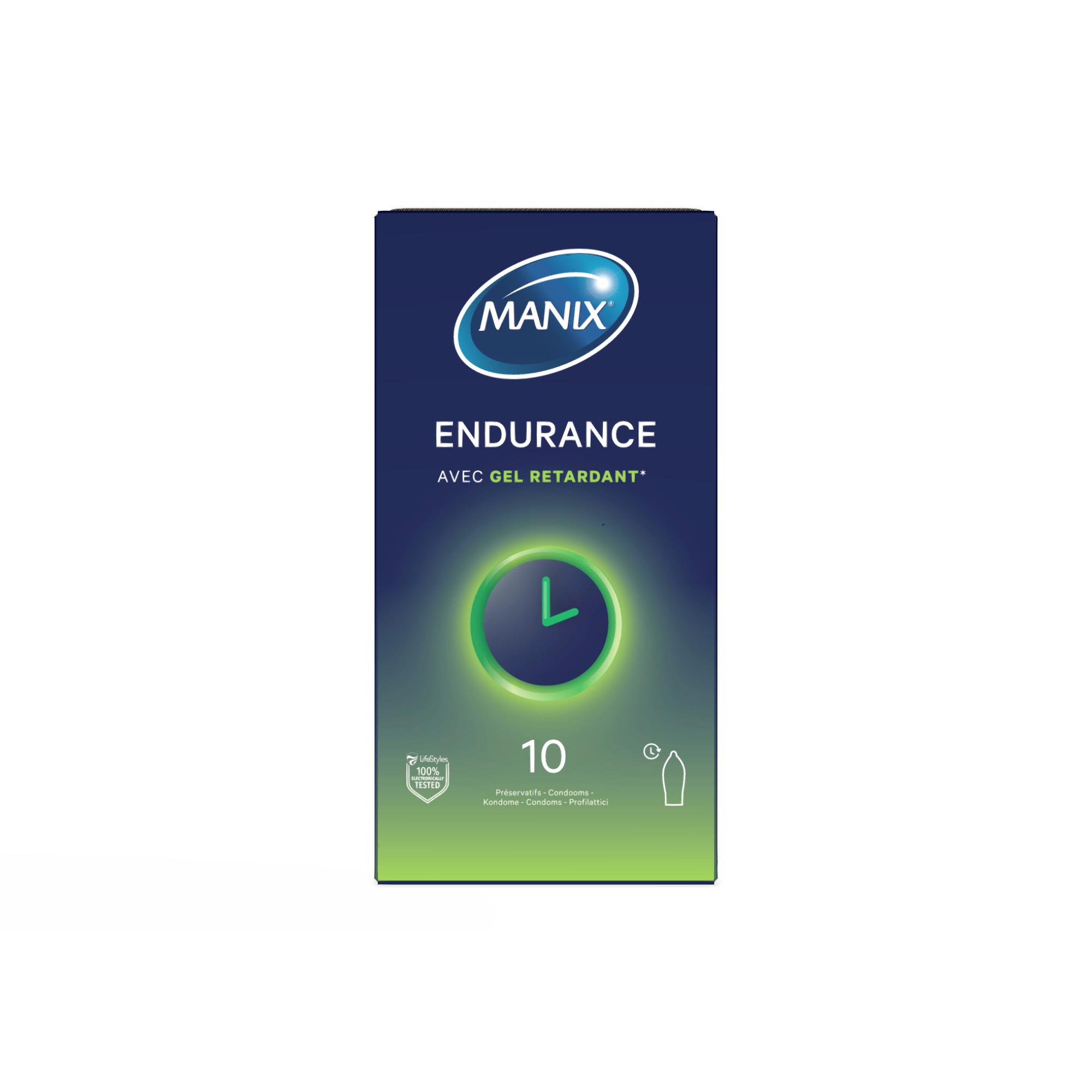 MANIX Endurance Préservatifs avec gel retardant 10 pièces