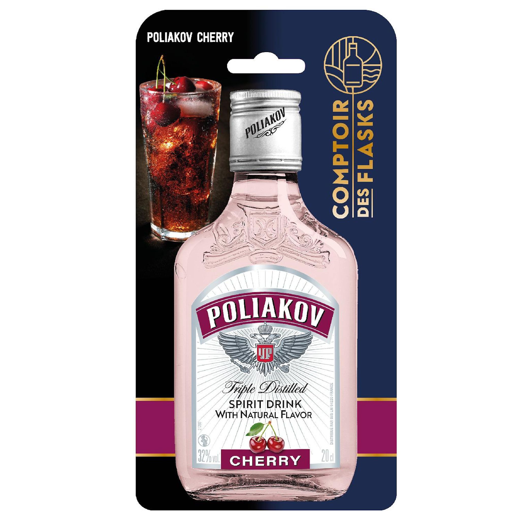 Voir la diapositive 2 : POLIAKOV Boisson spiritueuse cerise 32% 20cl