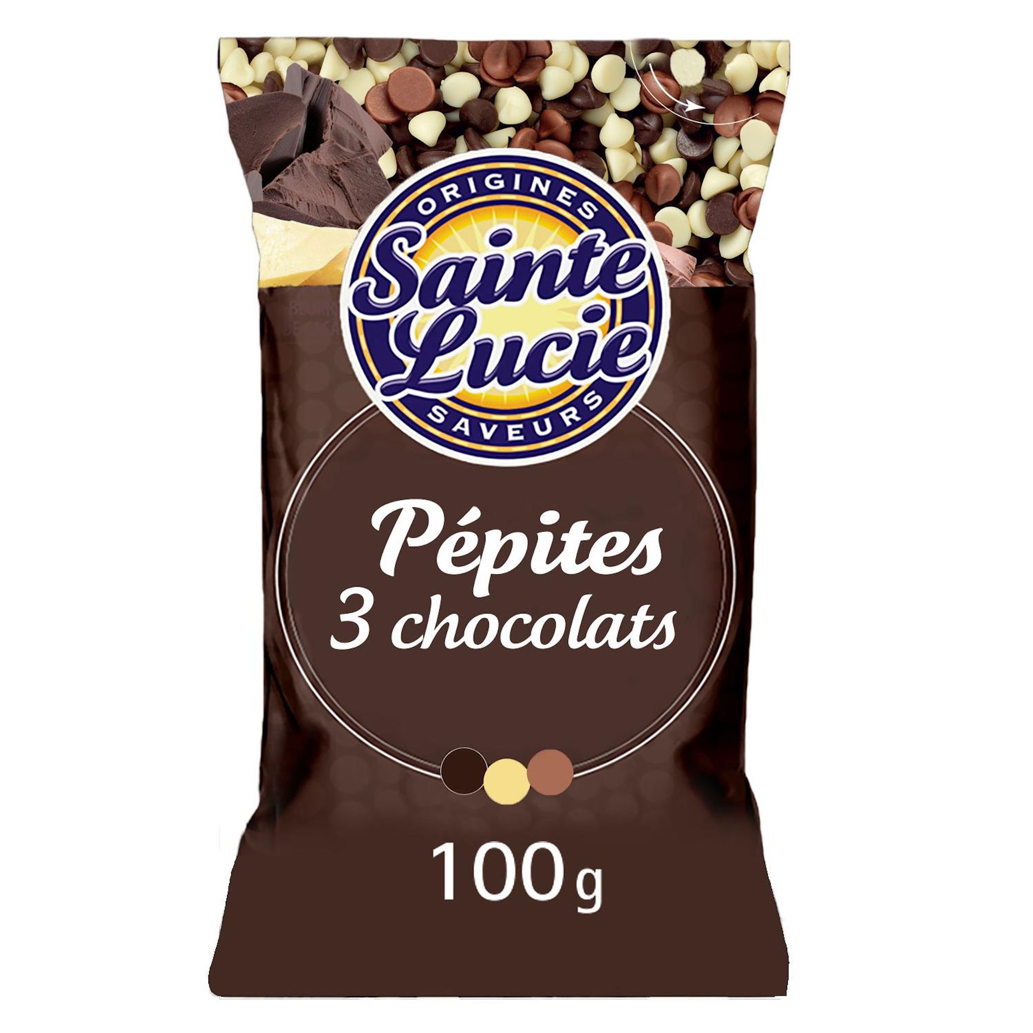 SAINTE LUCIE Pépites de 3 chocolats 100g