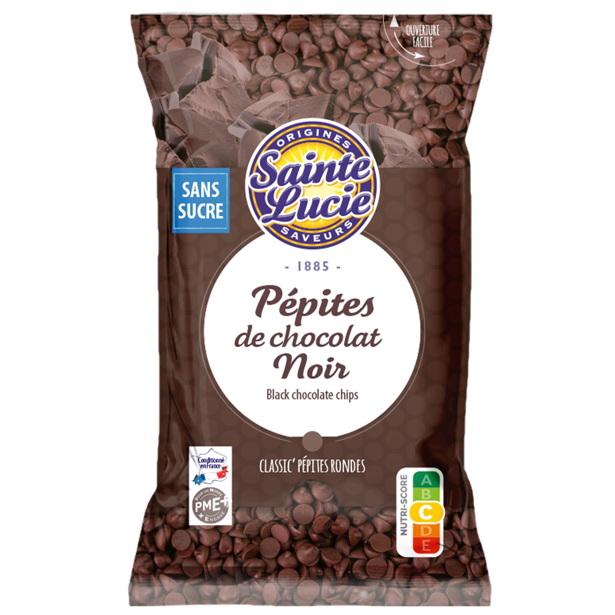 SAINTE LUCIE Pépites de chocolat noir sans sucre 100g
