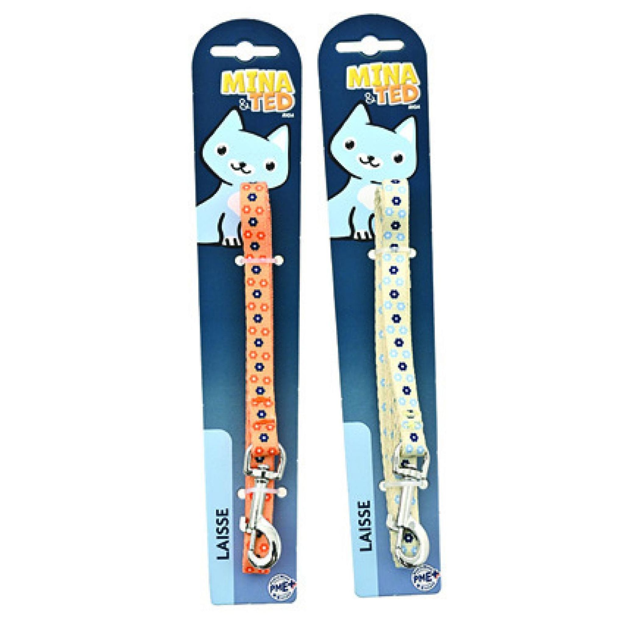 RIGA Mina & Ted Laisse nylon fantaisie 1m pour chat coloris aléatoire 1 pièce