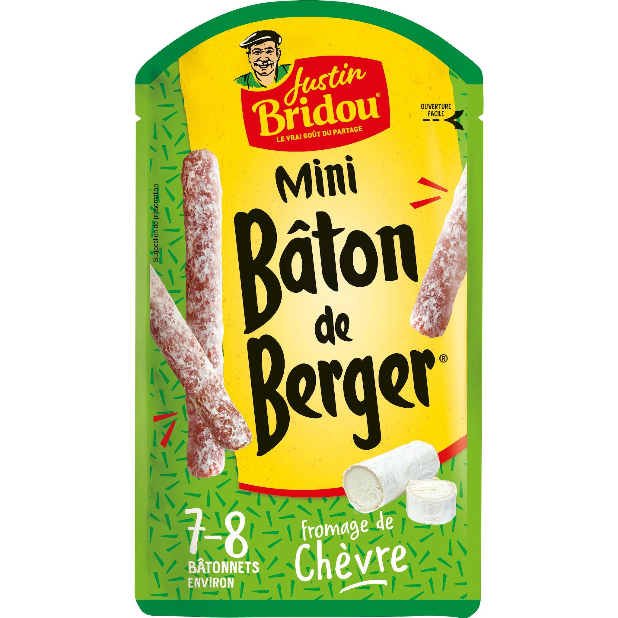 JUSTIN BRIDOU Mini bâton de berger au fromage de chèvre Env 7/8 pièces 80g