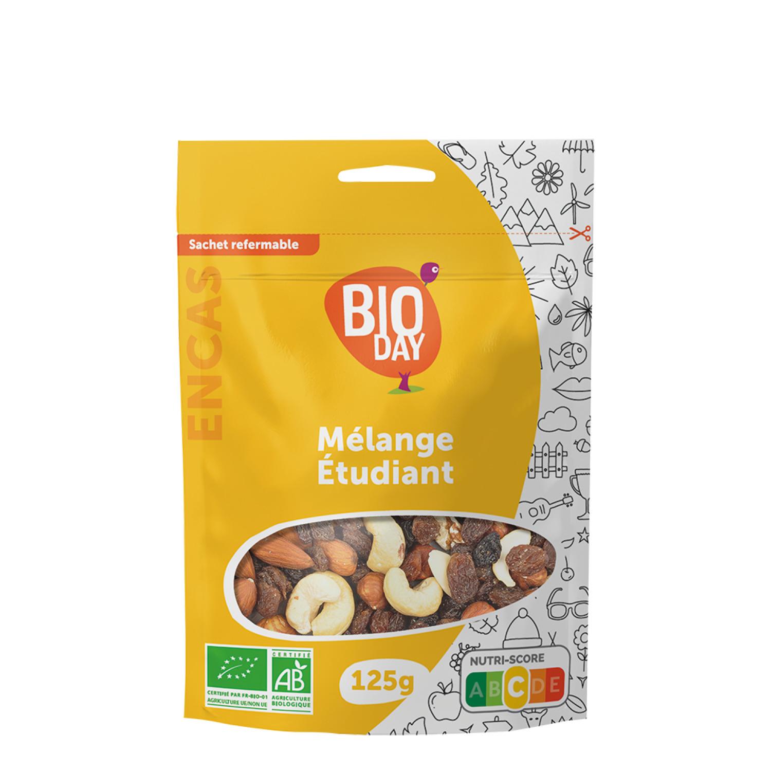 BIODAY Mélange étudiant bio 125g