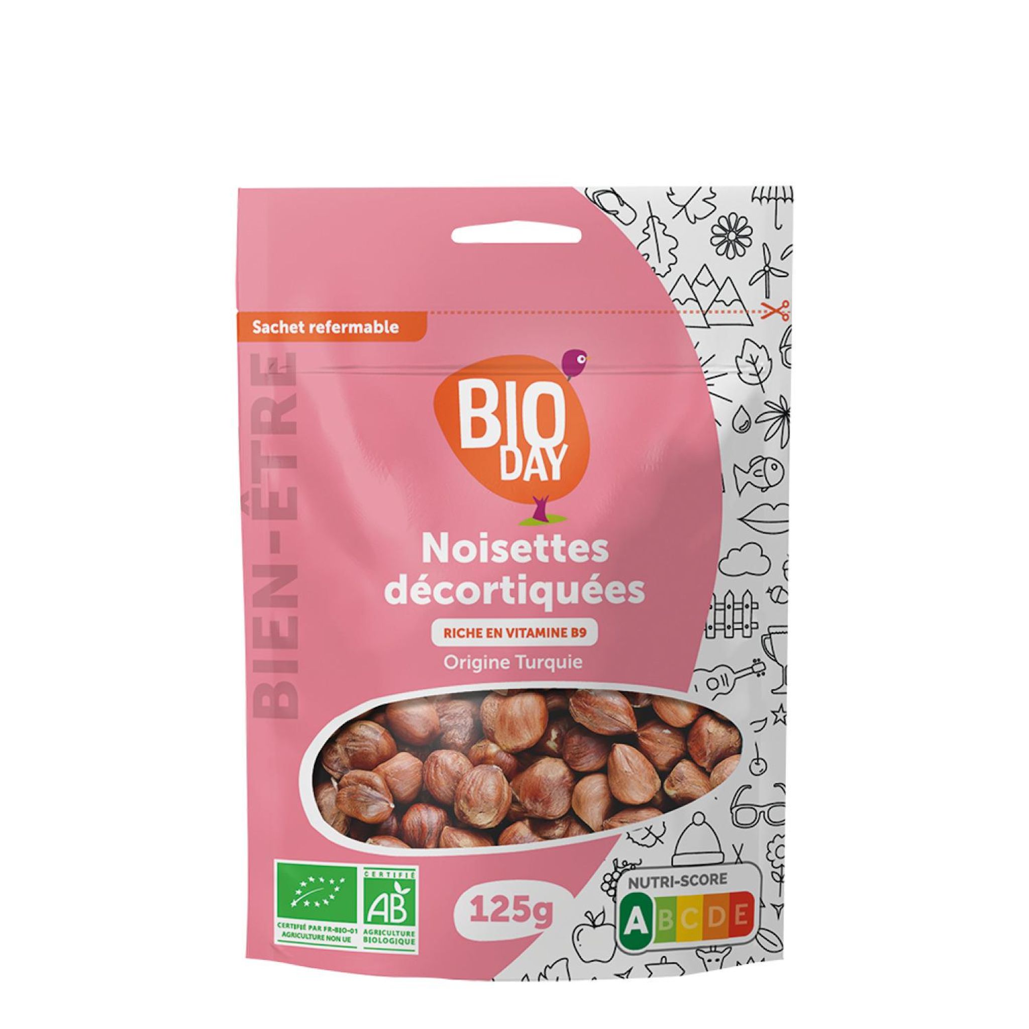 BIODAY Noisettes décortiquées 125g