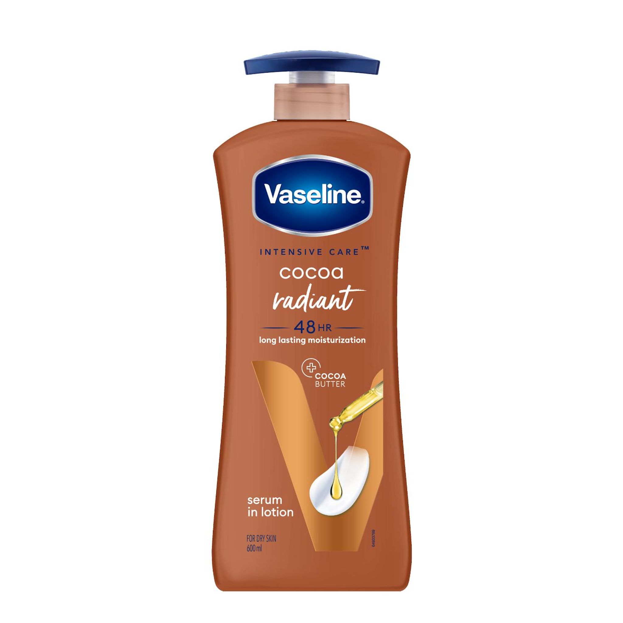VASELINE Cocoa Radiant Lotion pour le corps au beurre de cacao peaux sèches 600ml