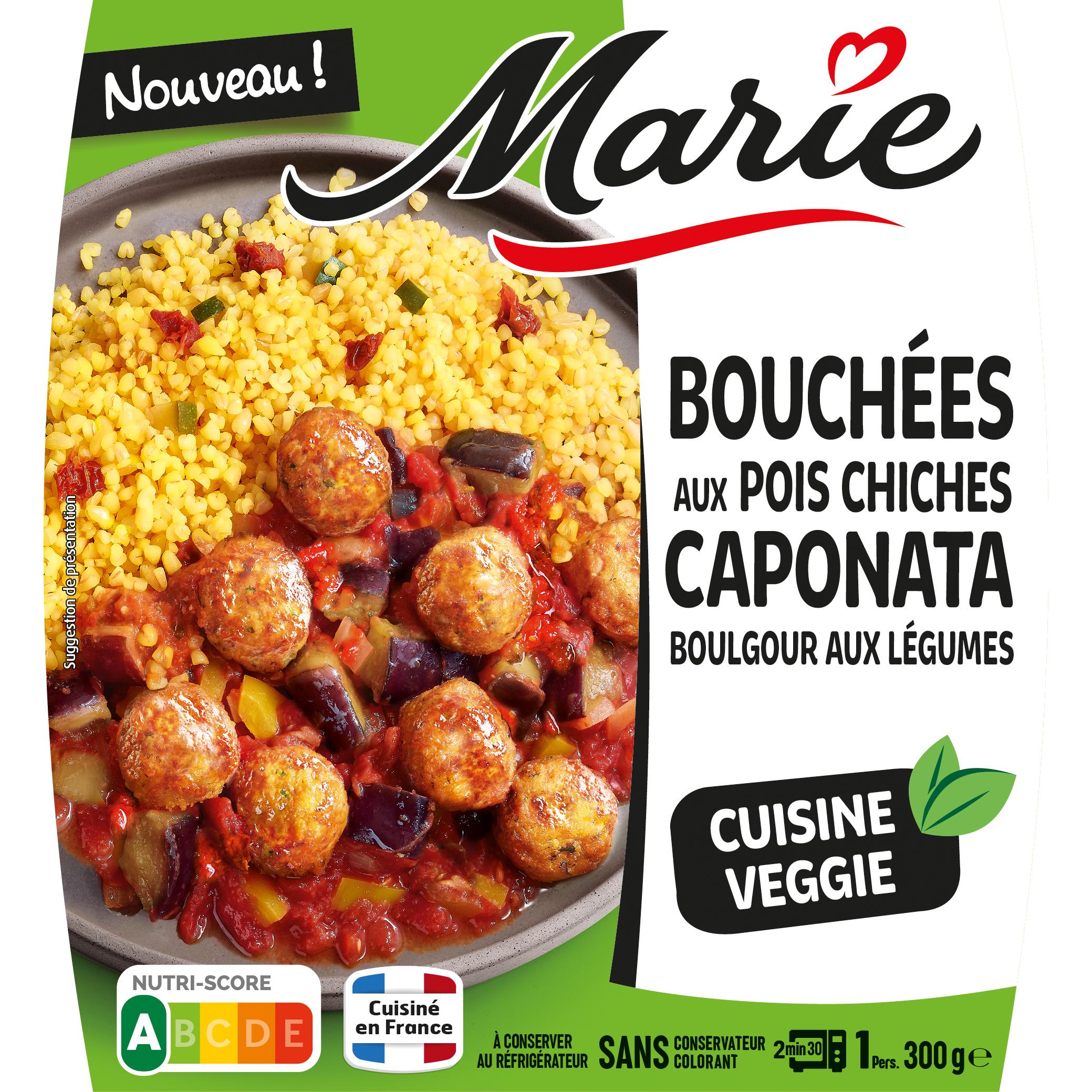 MARIE Bouchées aux pois chiches caponata et boulgour aux légumes 1 part 300g