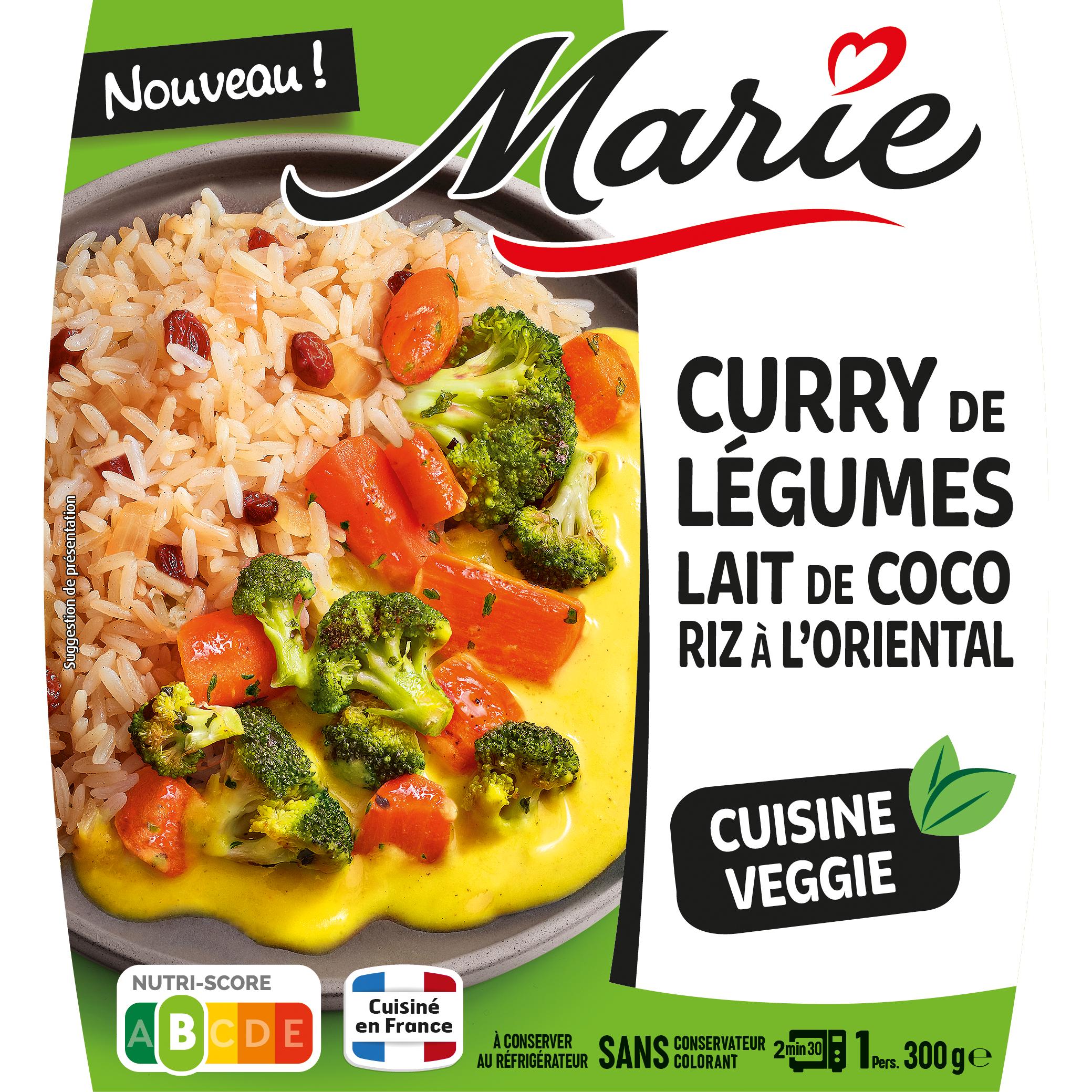 MARIE Curry de légumes lait de coco et riz à l'oriental 1 part 300g