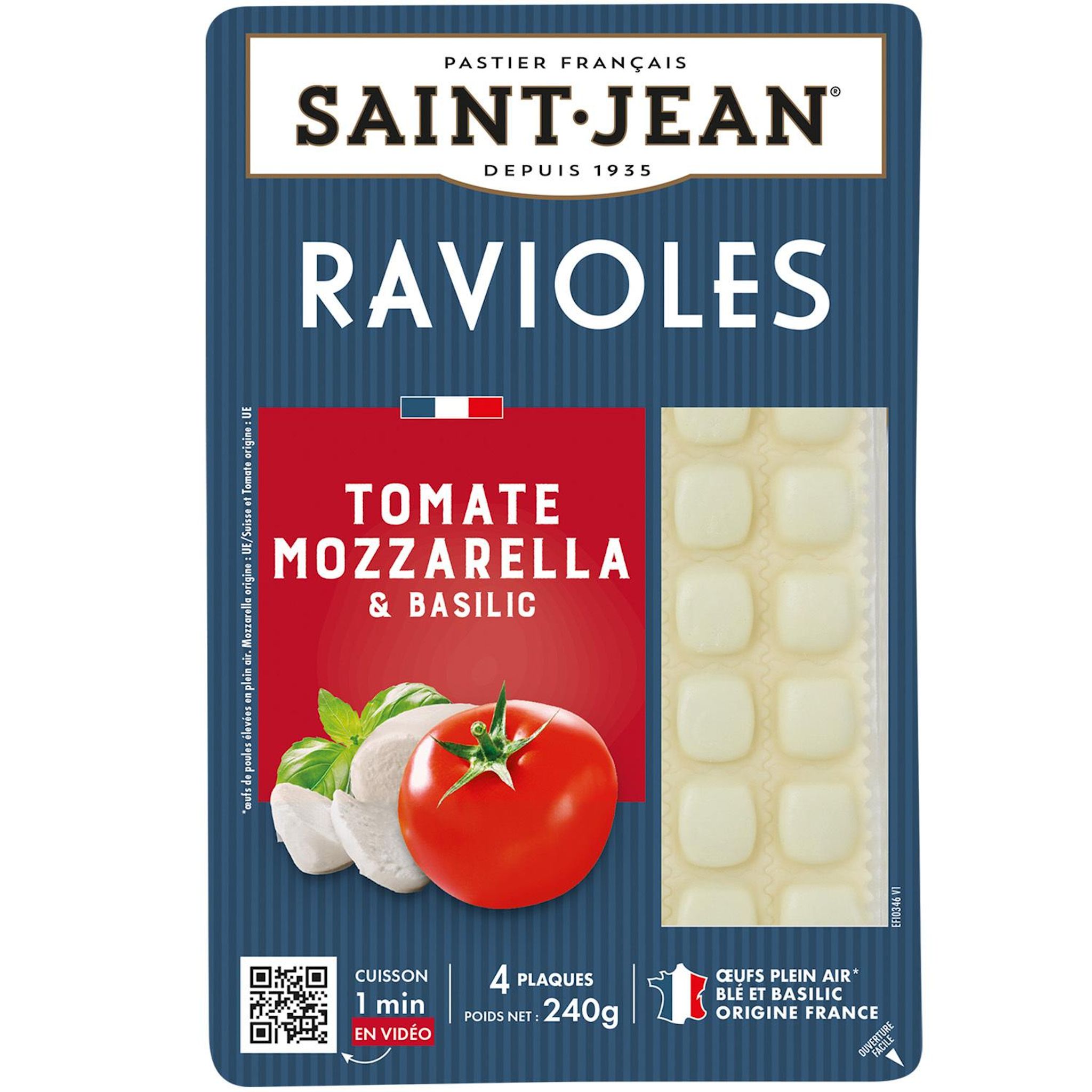SAINT JEAN Ravioles tomate mozzarella et basilic 240g