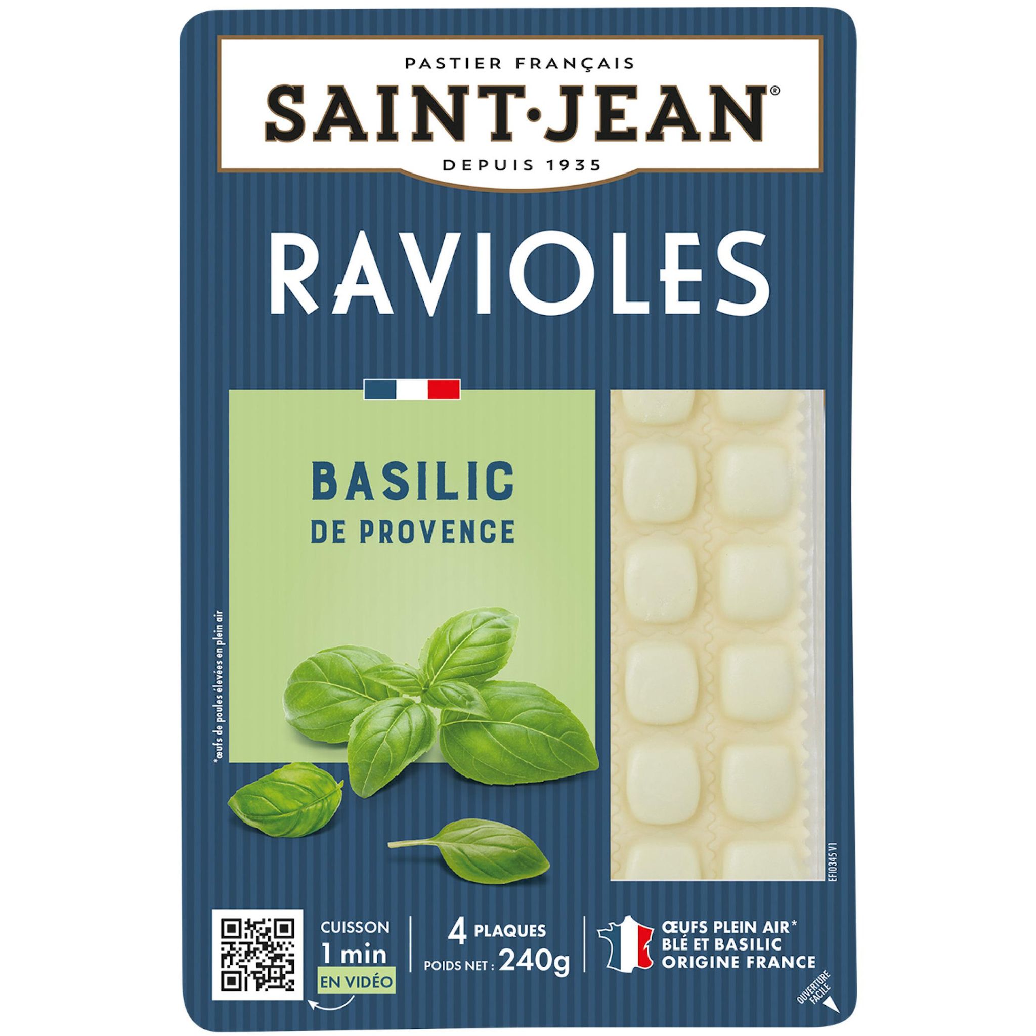 SAINT JEAN Ravioles au basilic de Provence 240g