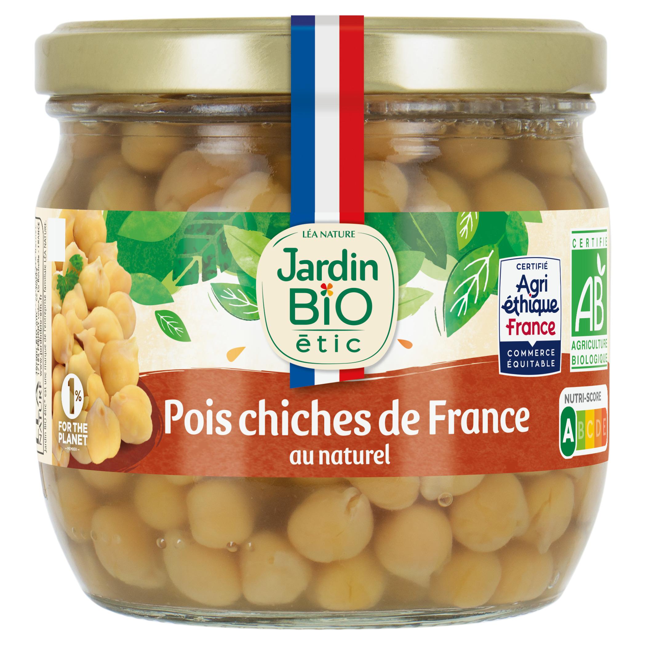 JARDIN BIO Pois chiches de France au naturel 215g