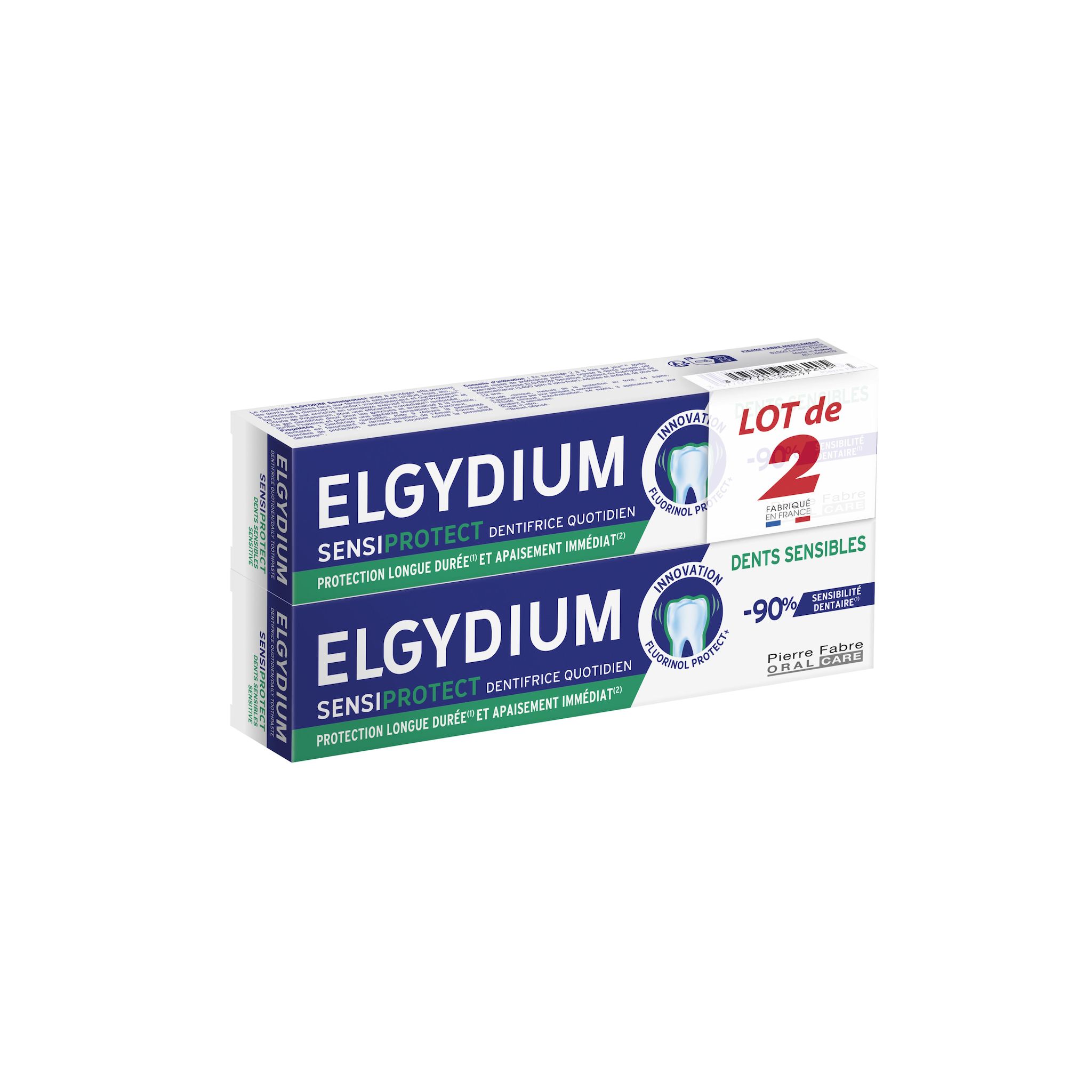 ELGYDIUM Sensiprotect Dentifrice dents sensibles 2x75ml