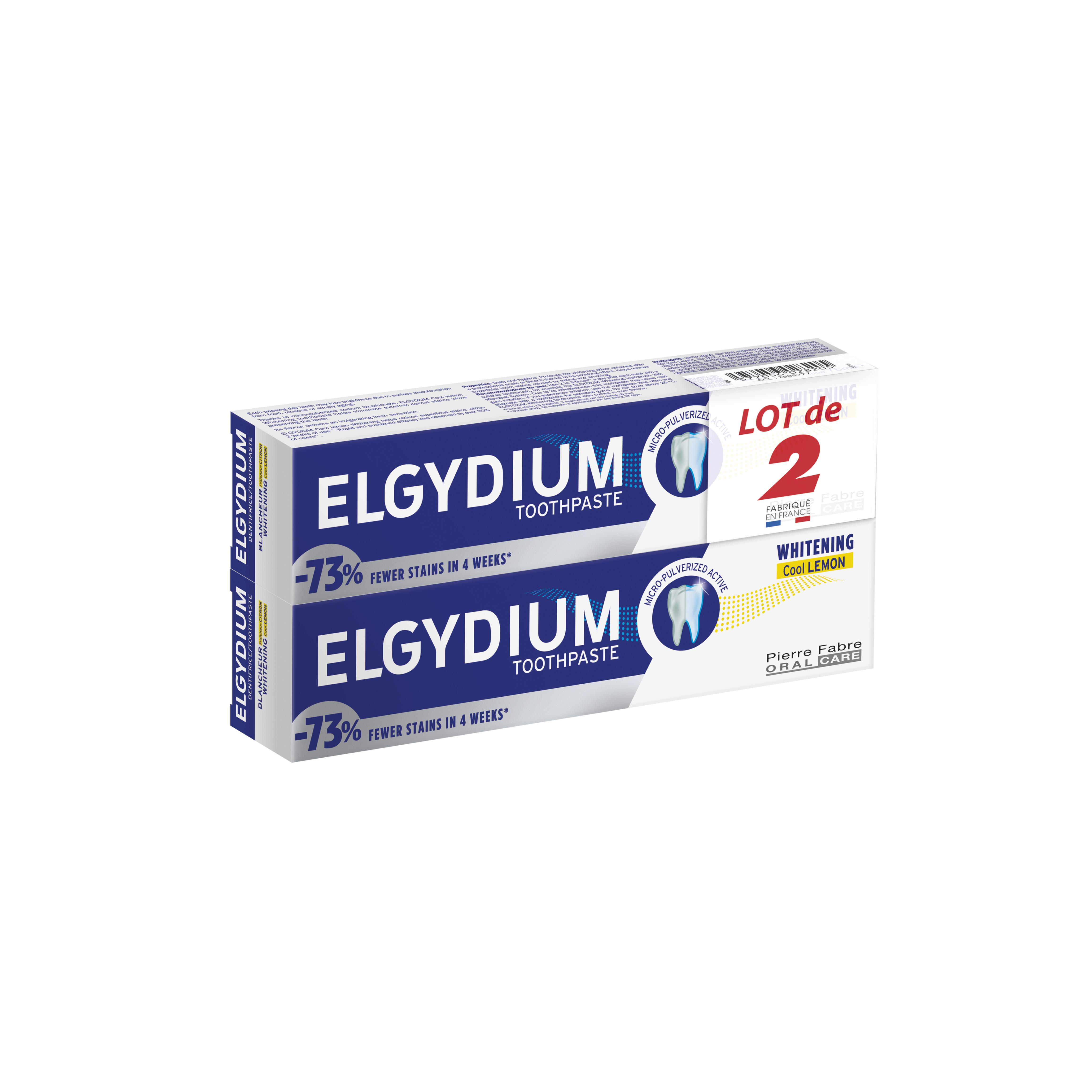 ELGYDIUM Dentifrice blancheur 2x75ml