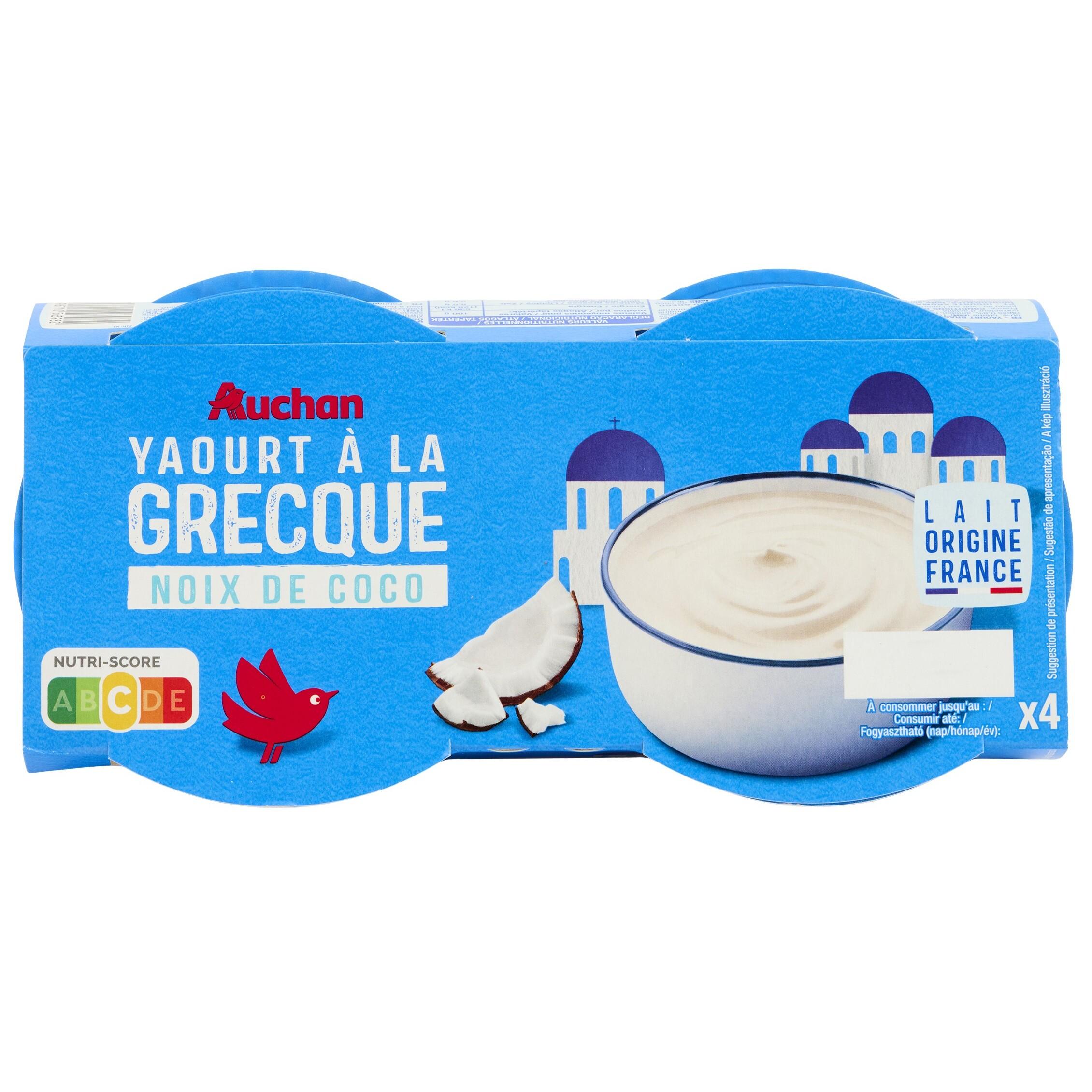 AUCHAN Yaourt à la grecque coco 4x150g