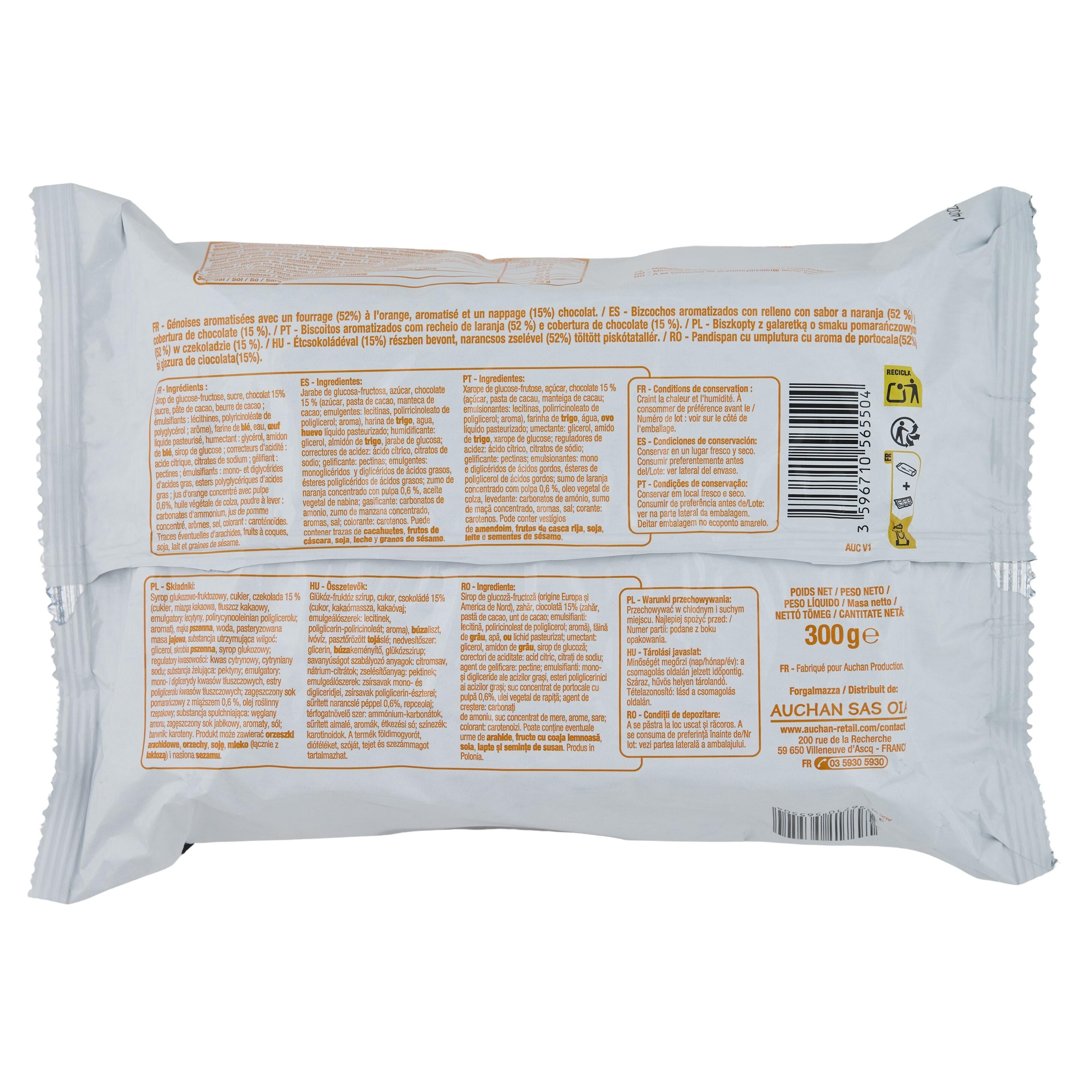 Voir la diapositive 2 : POUCE Génoise au chocolat noir à l'orange 300g