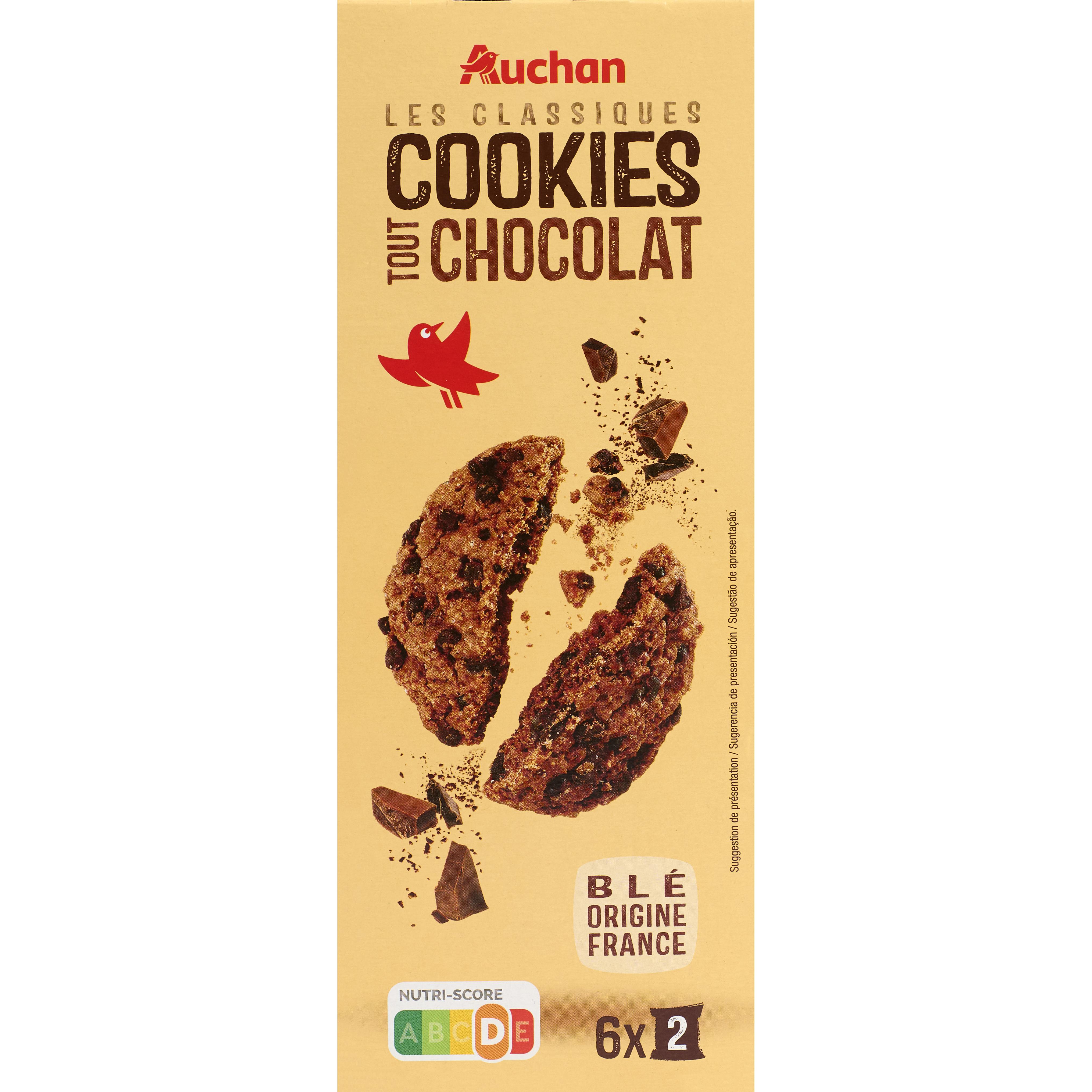 AUCHAN Cookies tout chocolat 200g