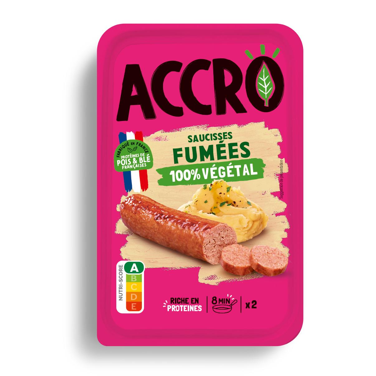 ACCRO Saucisses fumées 100% végétal 2 pièces 180g