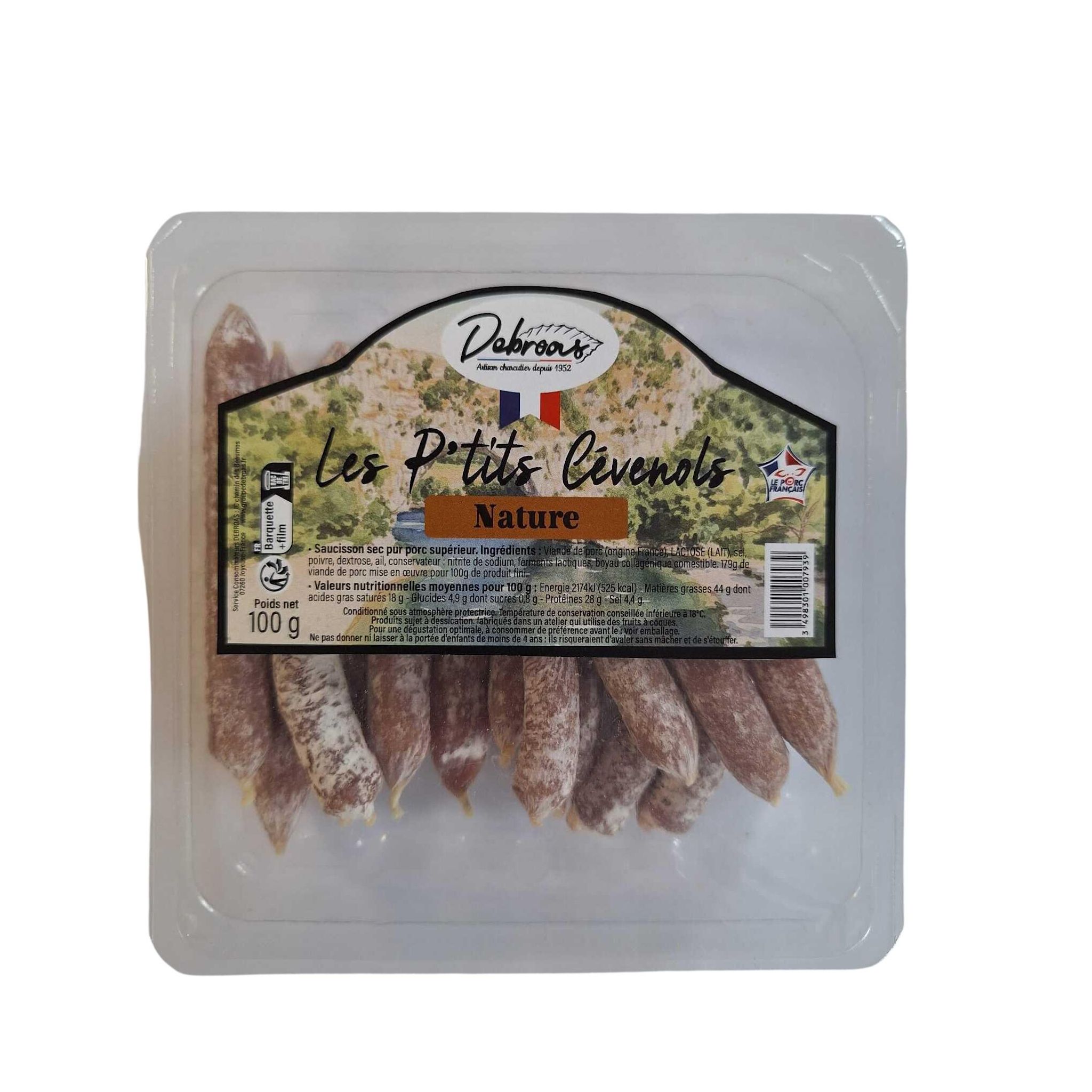 DEBROAS Mini saucissons nature 100g