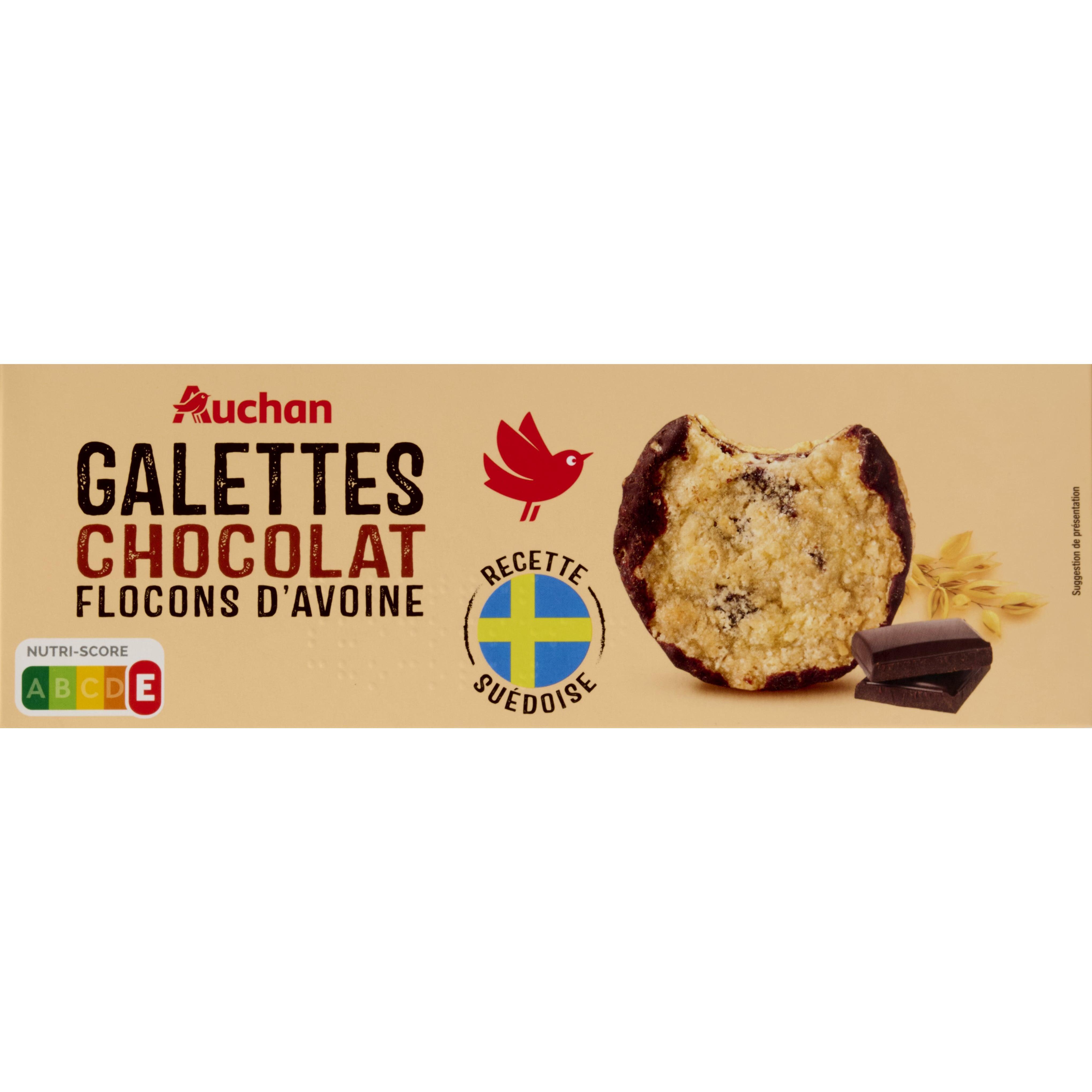 AUCHAN Galettes suédoises aux flocons d'avoine chocolat 150g