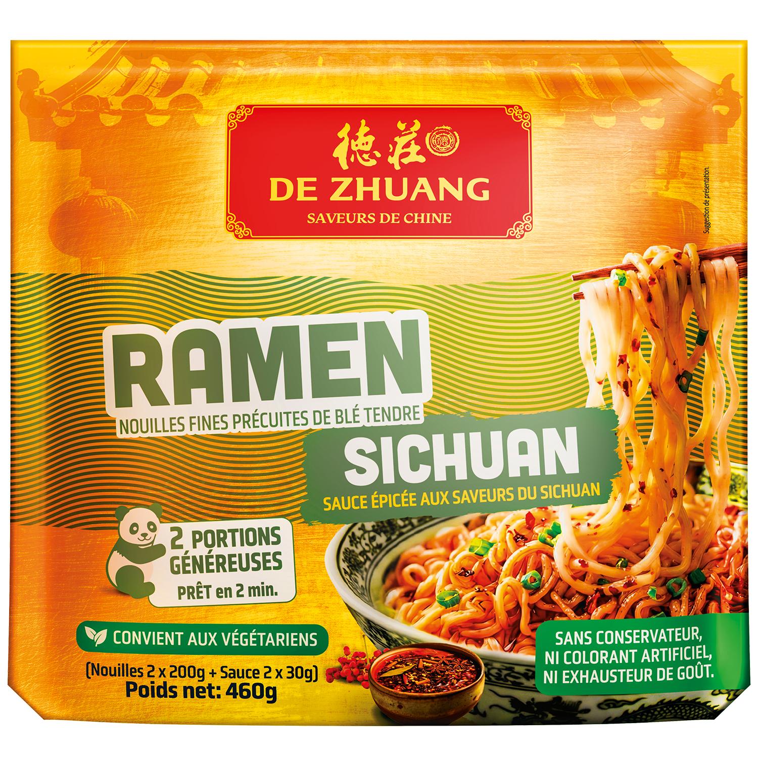 DEZHUANG Cup nouilles précuites saveur sichuan 2X230g 460g