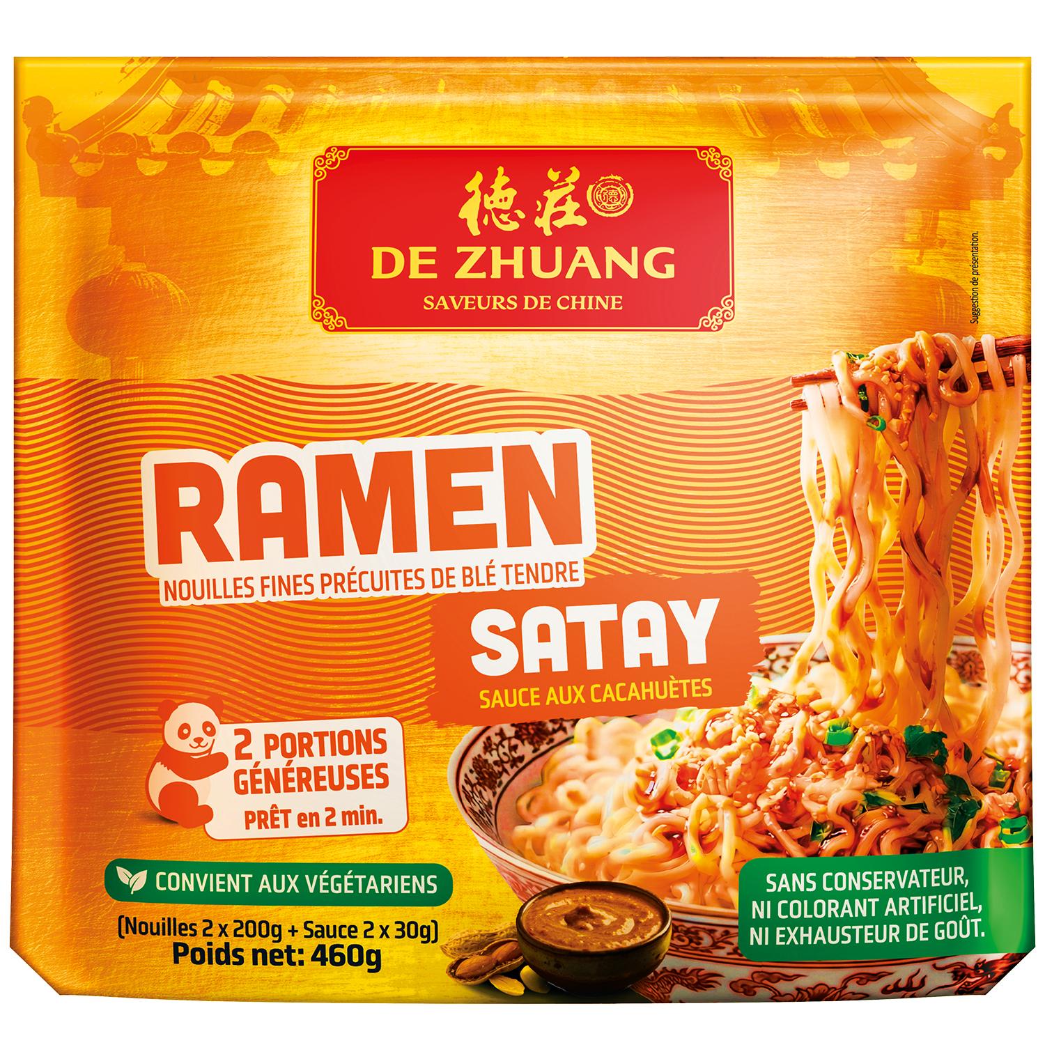 DEZHUANG Cup nouilles précuites saveur satay 460g