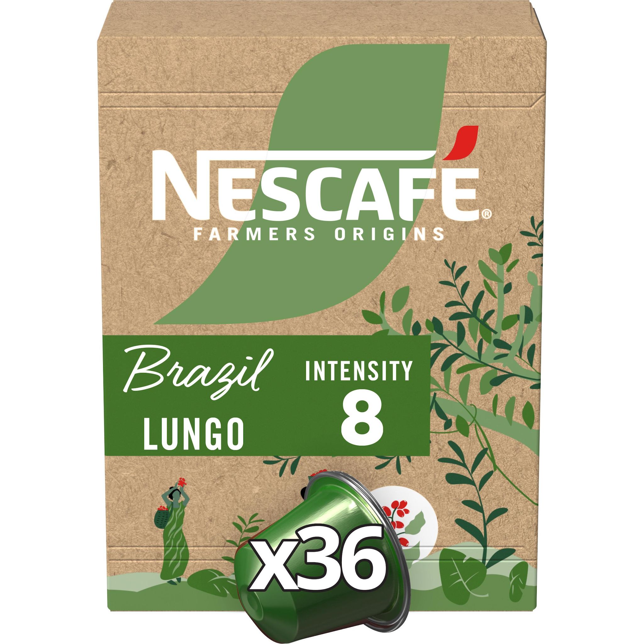 NESCAFE Capsules de café Brazil lungo Intensité 8 36 capsules 158.4g