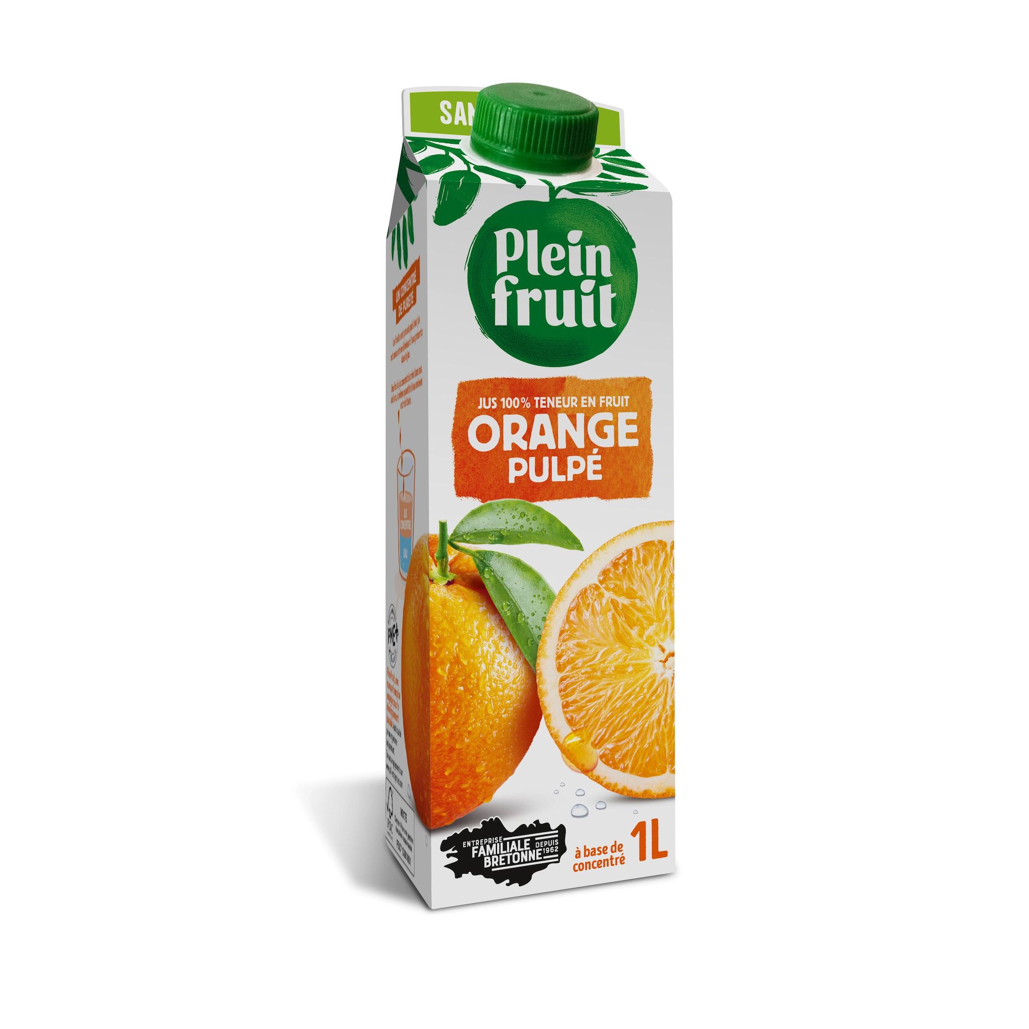 PLEIN FRUIT Jus à base de concentré de orange avec pulpe 1l