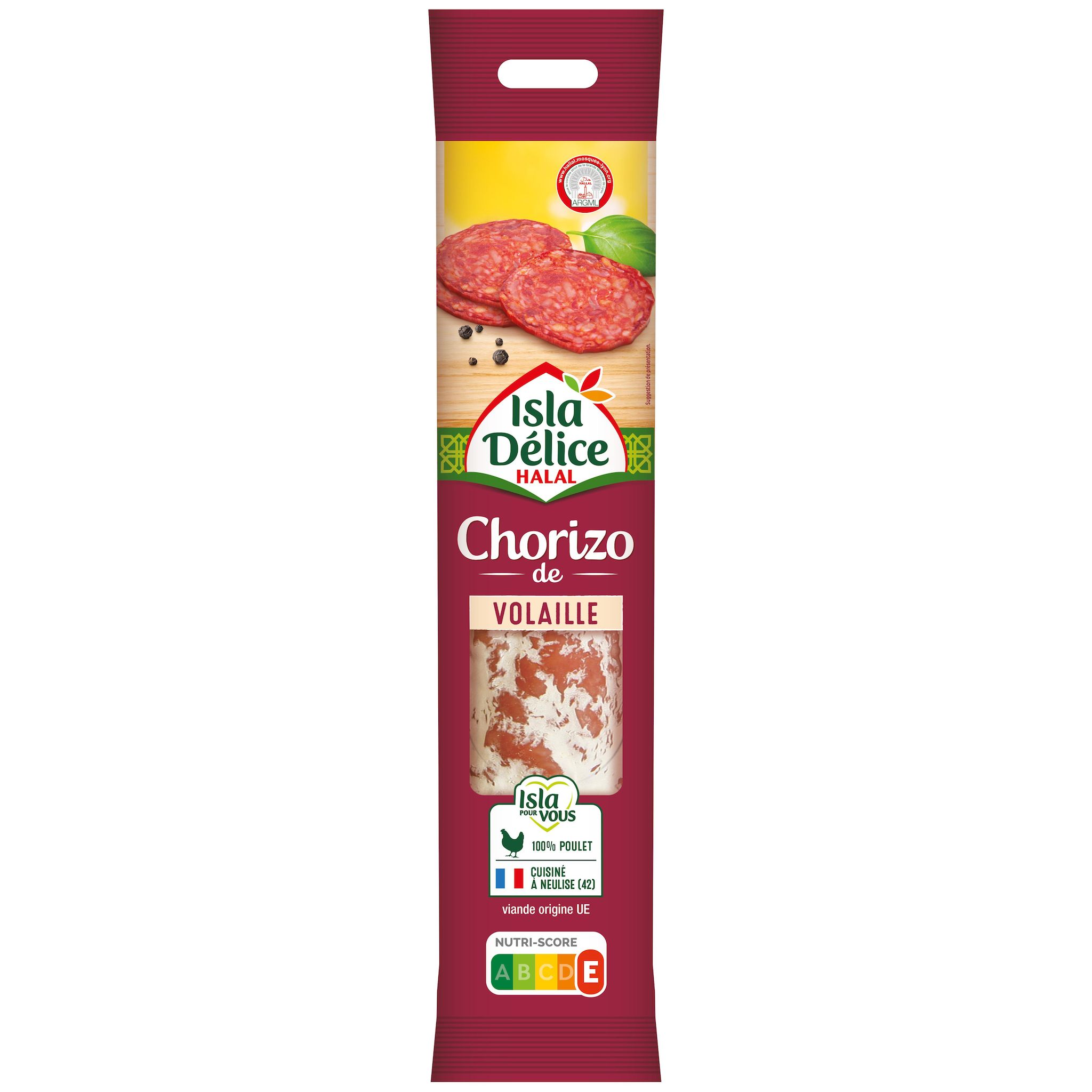 ISLA DELICE Chorizo de volaille épicé halal 160g