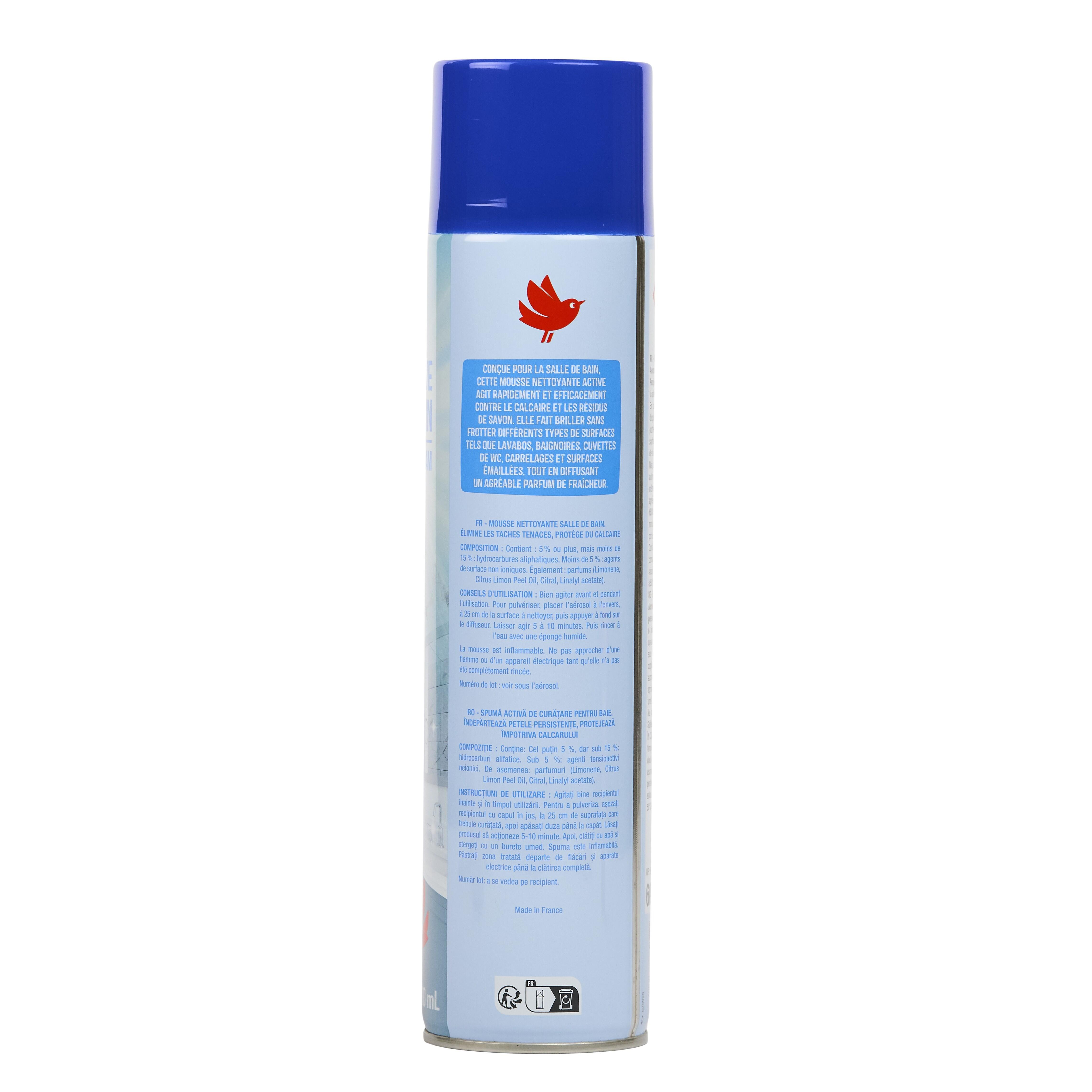 Voir la diapositive 2 : AUCHAN Mousse nettoyant anti-calcaire salle de bain 600ml