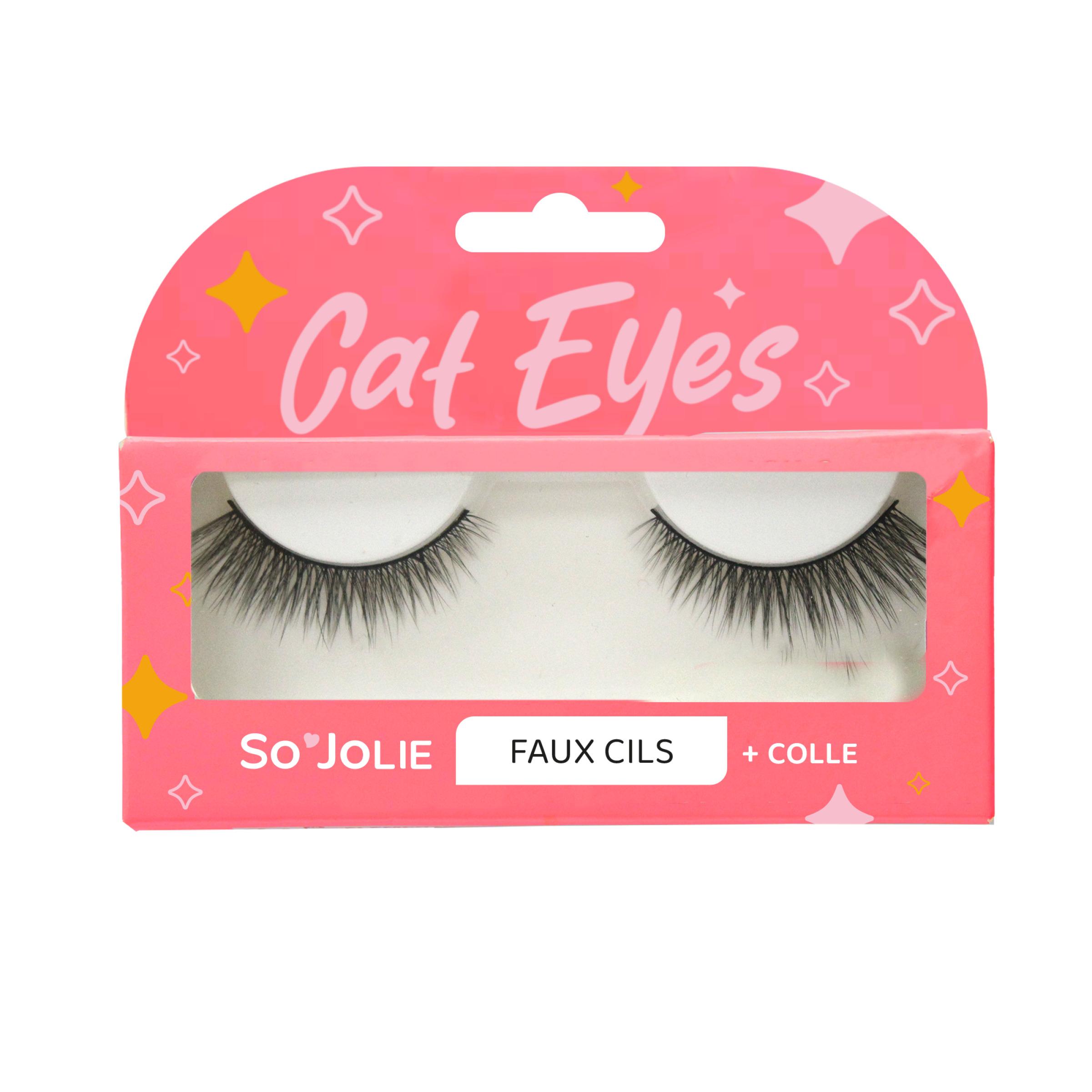 SO JOLIE Cat Eyes Kit faux-cils 1 paire de faux-cils+colle