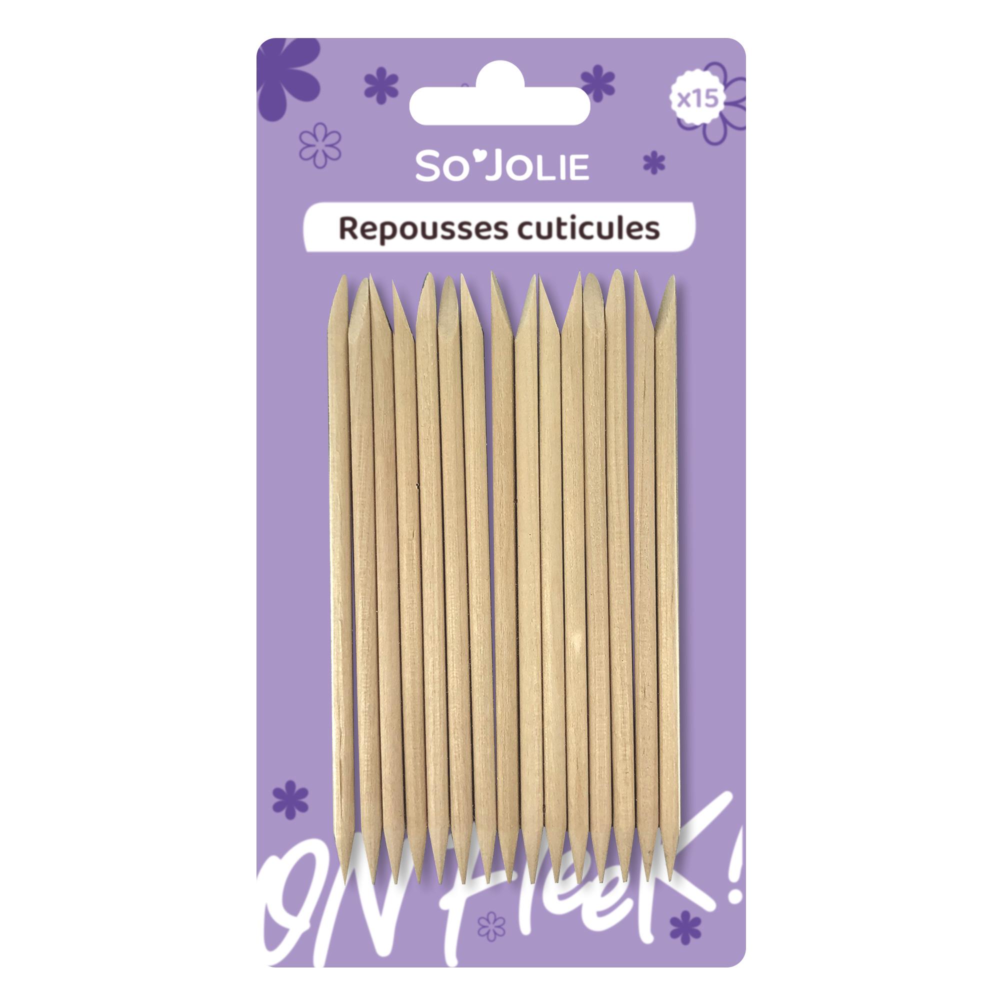 SO JOLIE Repousse cuticules bois 15 pièces