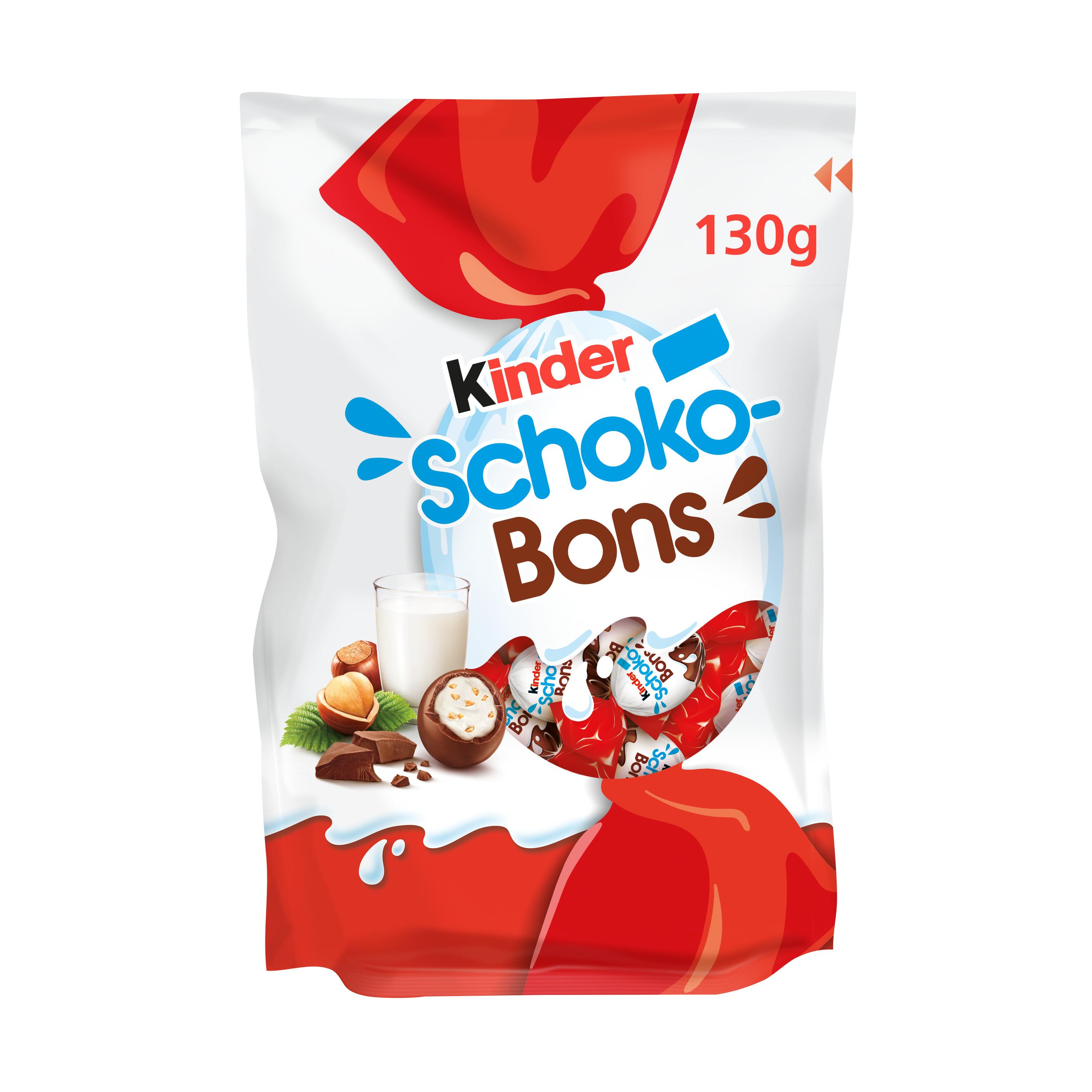 KINDER Schokobons oeufs de chocolat fourrés au lait et éclats de noisettes 130g
