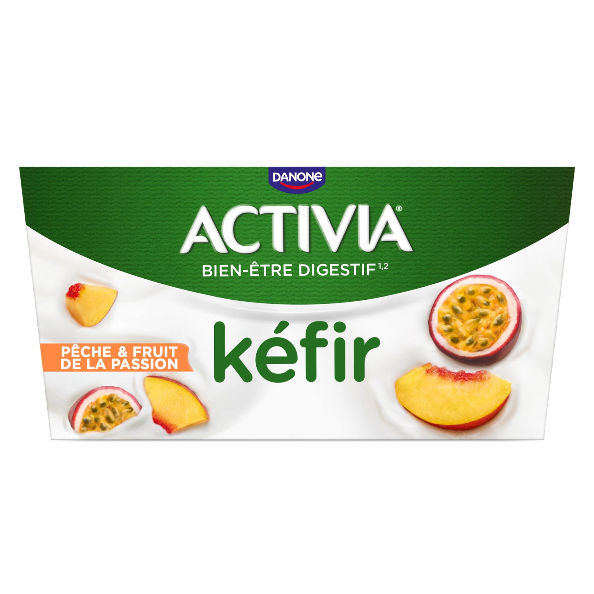DANONE Activia Kéfir pêche et fruit de la passion 4x125g