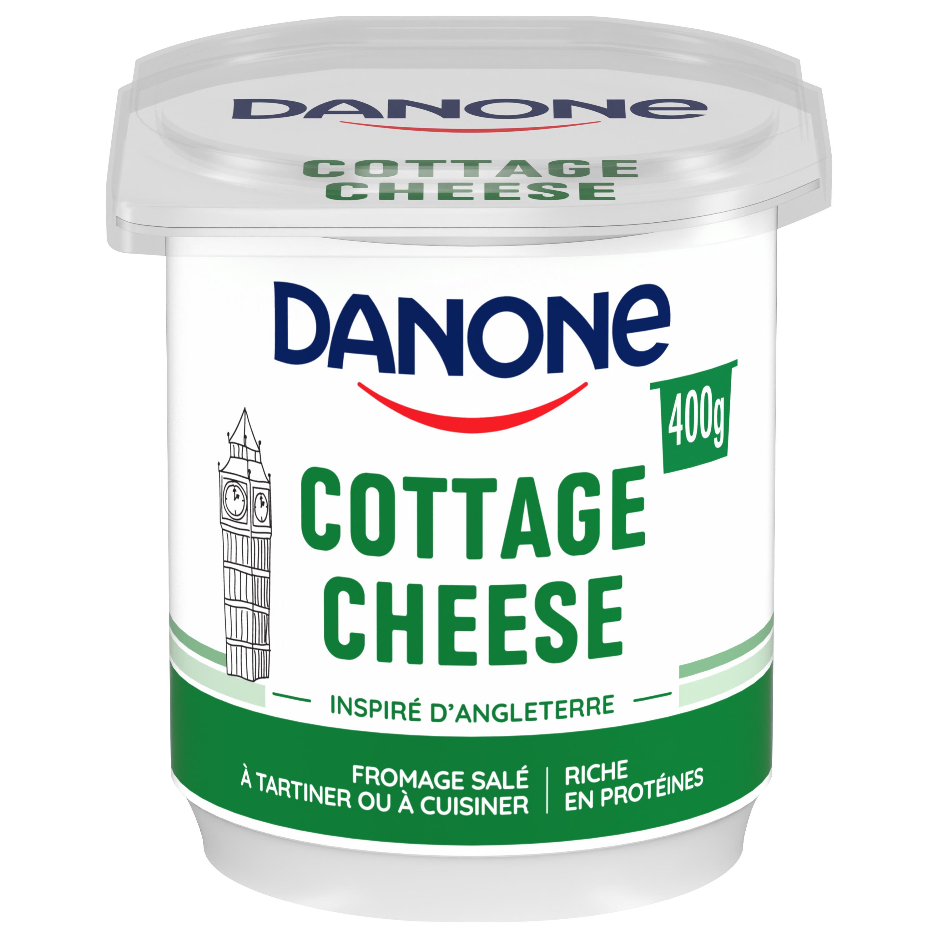 DANONE Cottage cheese Fromage nature salé à tartiner 400g