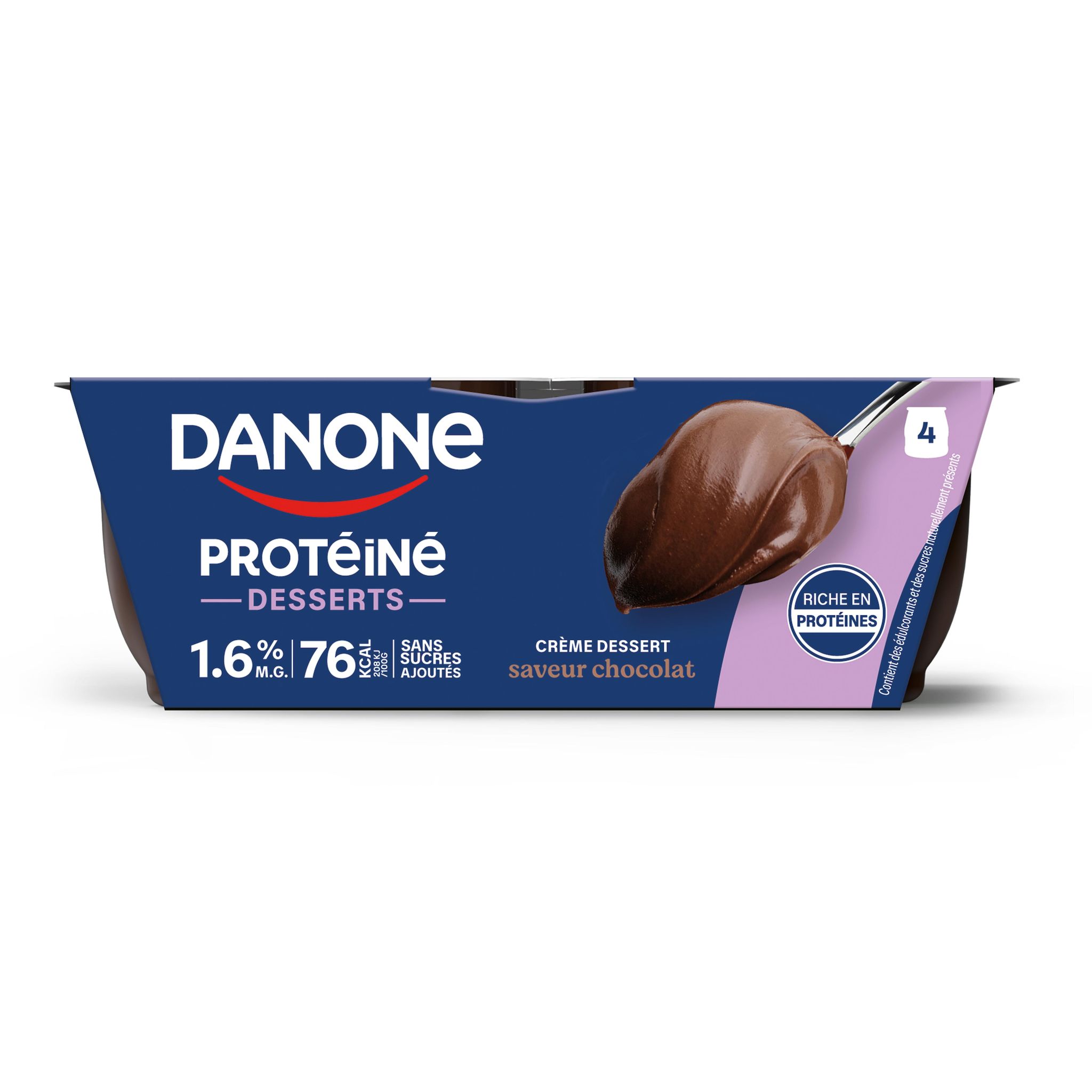 DANONE Protéiné Crème dessert au chocolat 4x120g